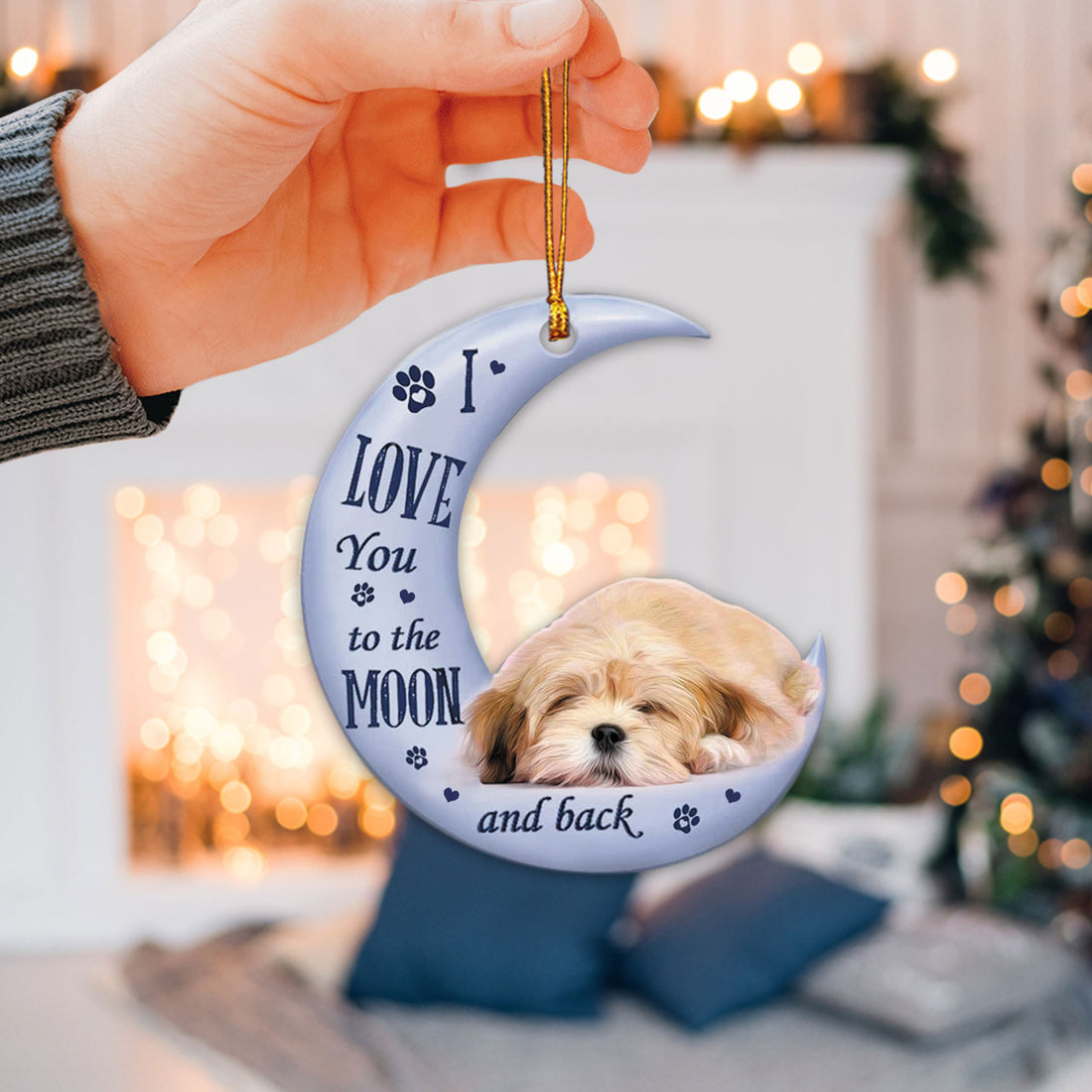 Ohaprints-Christmas-Ornament-2D-Flat-Lhasa-Apso-Love-You-To-The-Moon-And-Back-For-Animal-Pet-Dog-Lover-Xmas-Tree-Car-Decor-Gift-118