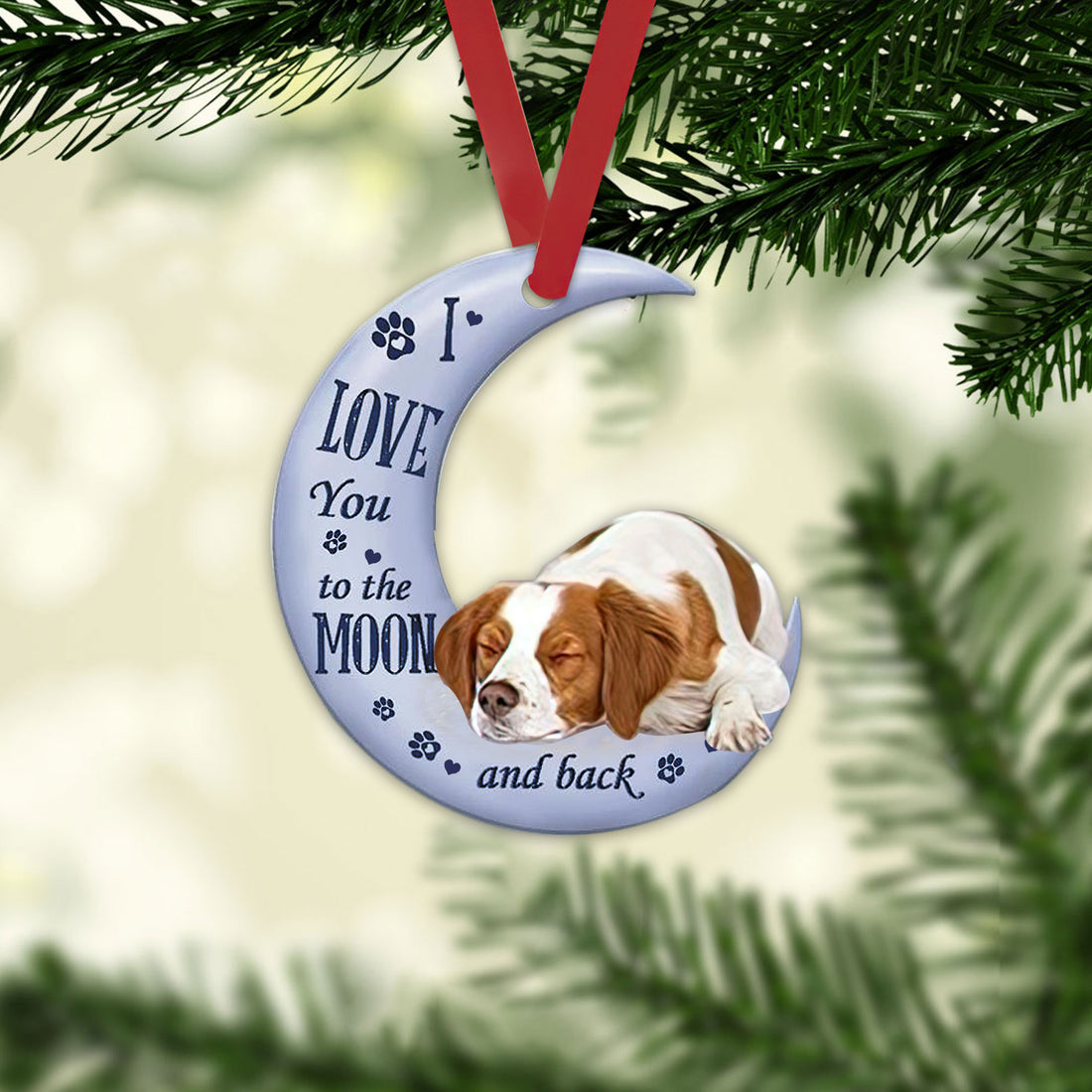 Ohaprints-Christmas-Ornament-2D-Flat-Brittany-Spaniel-Love-You-To-The-Moon-And-Back-For-Animal-Pet-Dog-Lover-Xmas-Tree-Car-Decor-Gift-120