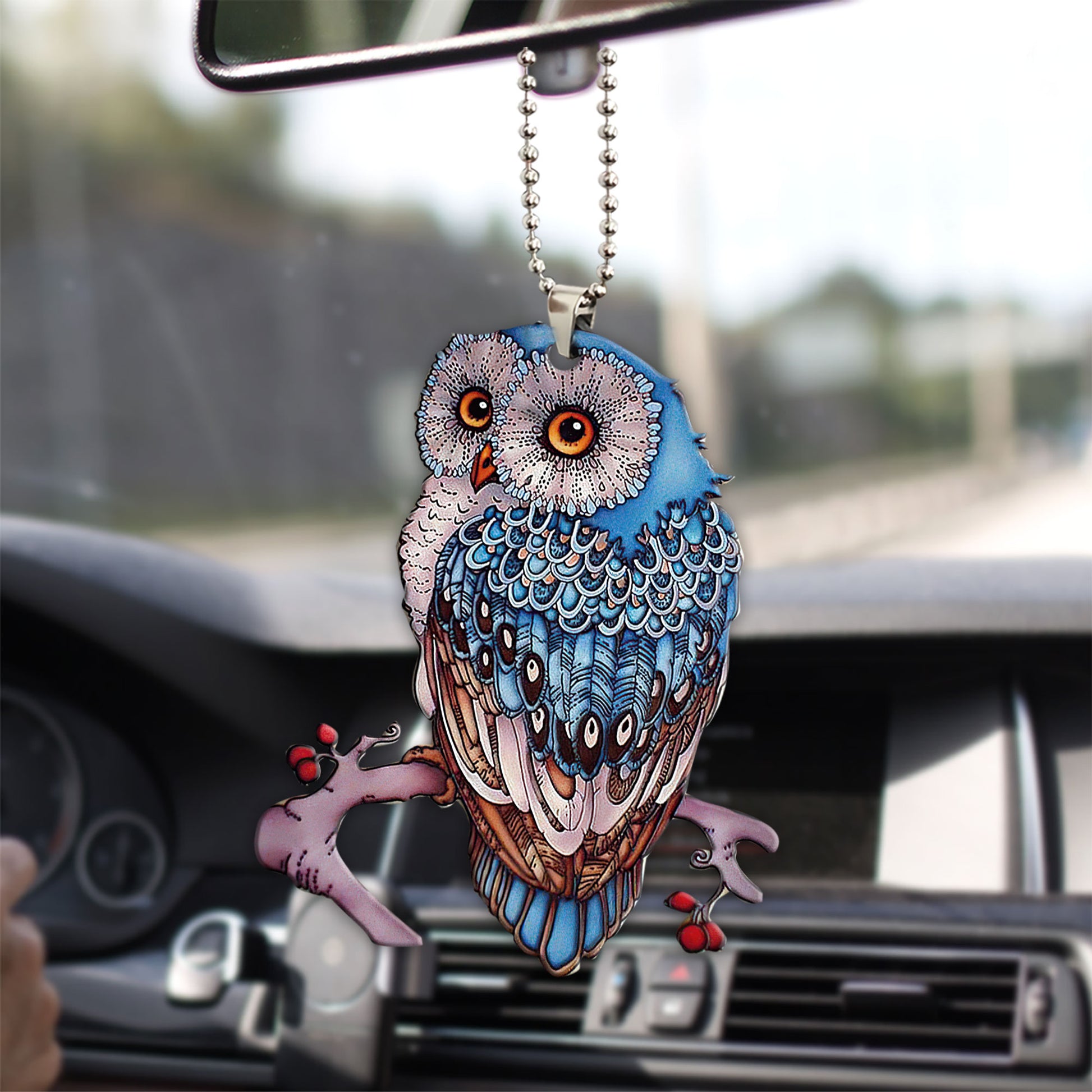 Ohaprints-Christmas-Ornament-2D-Flat-Blue-Owl-Wild-Animal-Bird-Lover-Unique-Idea-Xmas-Tree-Car-Decor-Gift-128