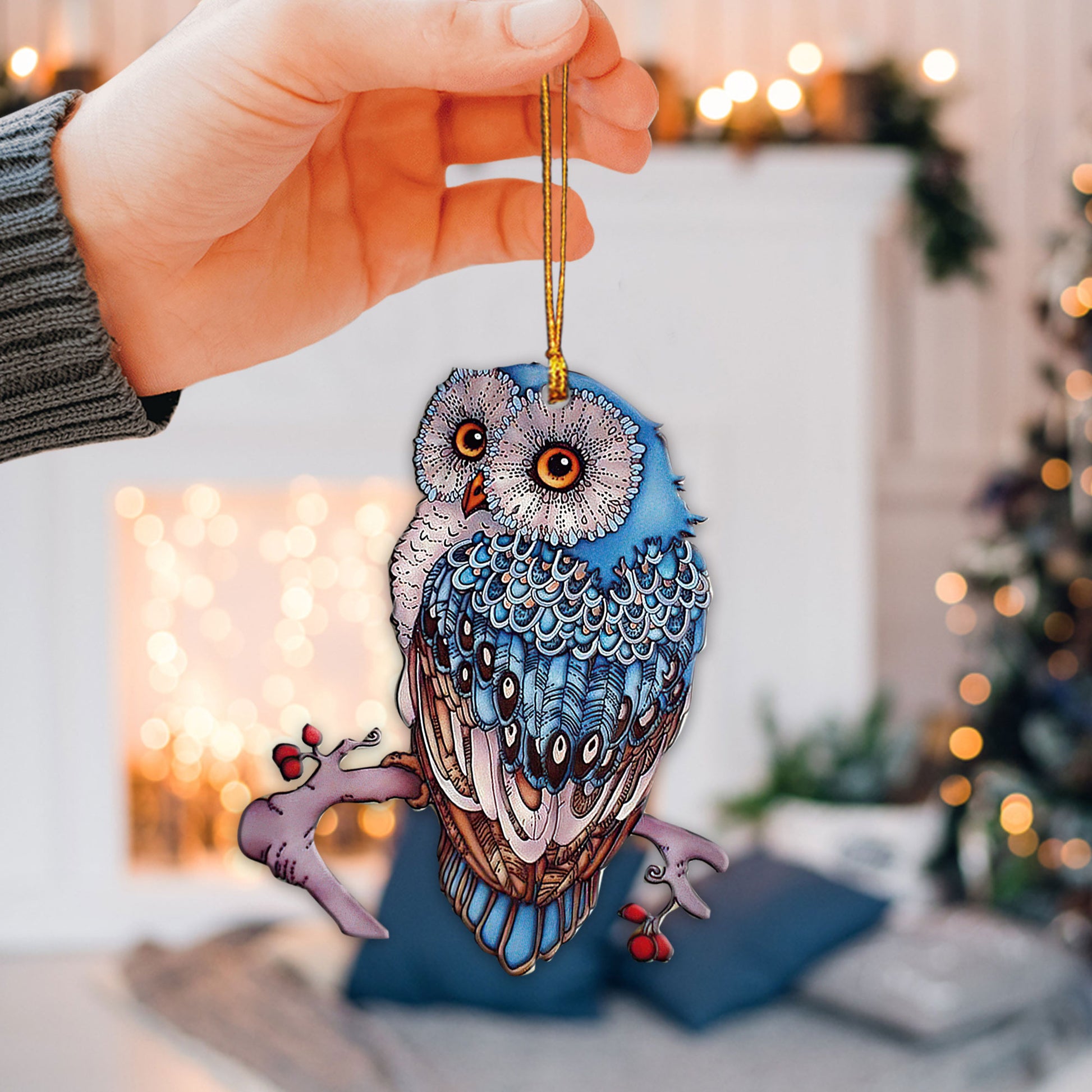 Ohaprints-Christmas-Ornament-2D-Flat-Blue-Owl-Wild-Animal-Bird-Lover-Unique-Idea-Xmas-Tree-Car-Decor-Gift-128