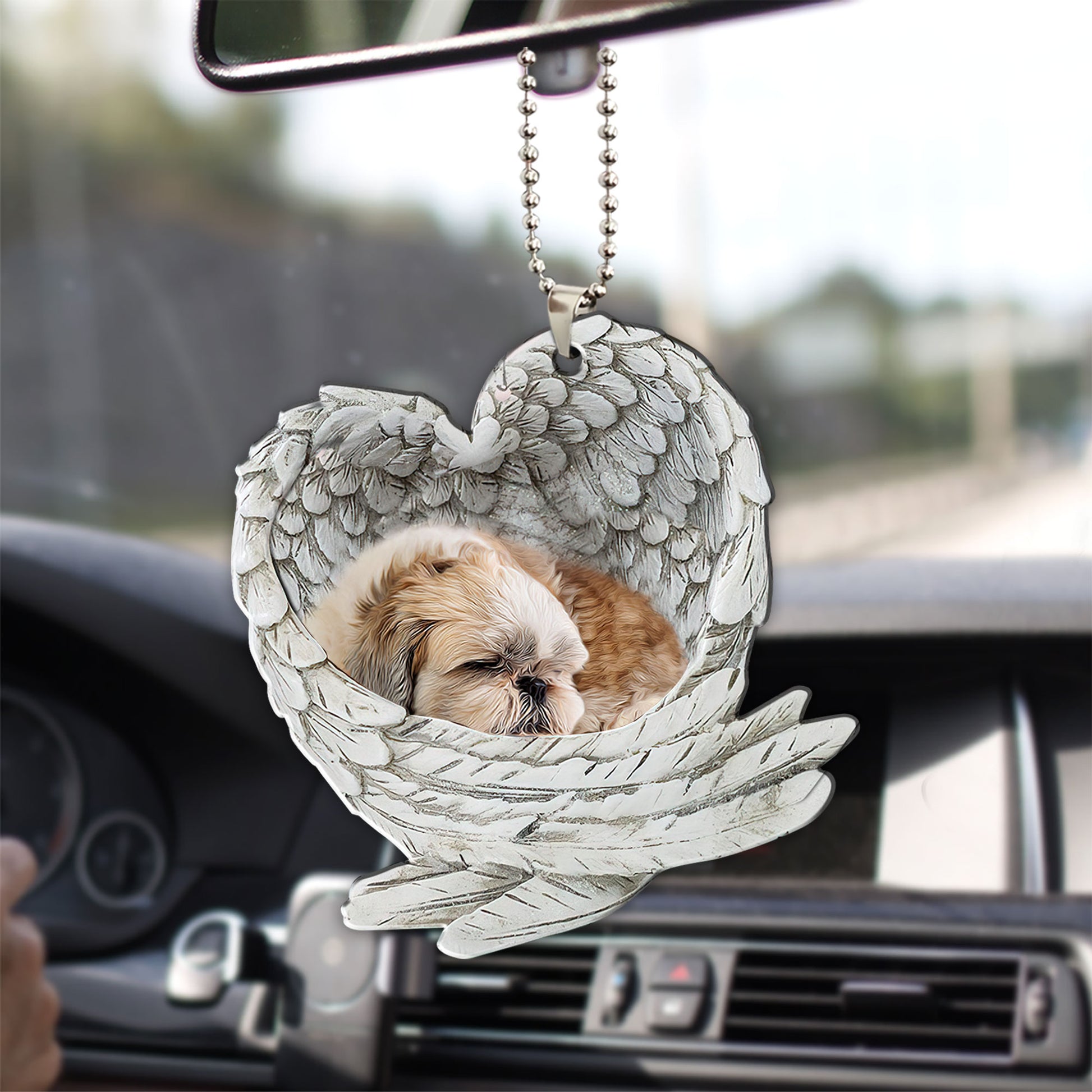 Ohaprints-Christmas-Ornament-2D-Flat-Shih-Tzu-Shitzu-Sleeping-Angel-Wing-Animal-Pet-Dog-Lover-Farmhouse-Xmas-Tree-Car-Decor-Gift-130