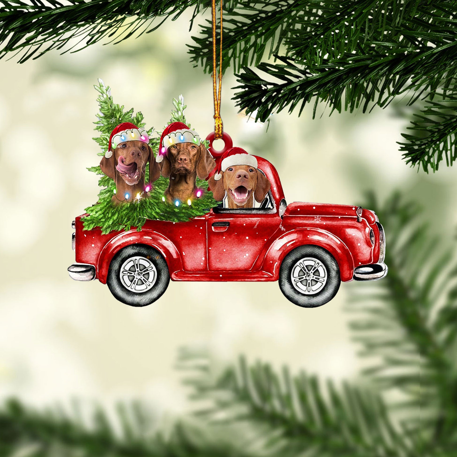 Ohaprints-Christmas-Ornament-2D-Flat-Vizsla-With-Christmas-Red-Truck-Pine-Tree-Gift-For-Dog-Lovers-Xmas-Tree-Decor-Gift-146