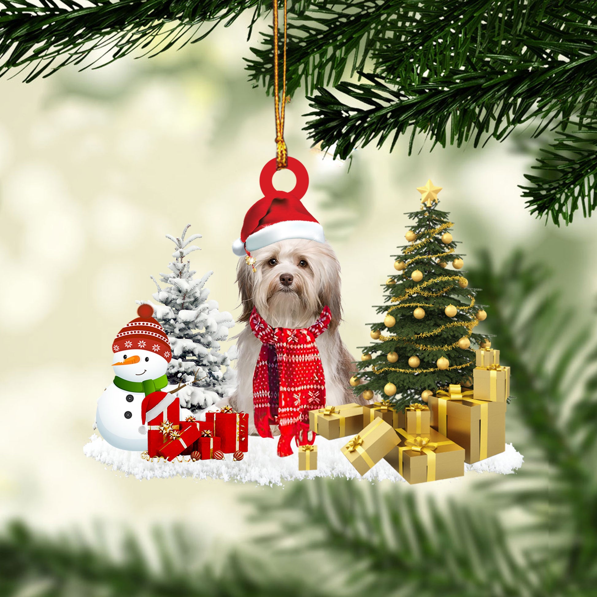 Ohaprints-Christmas-Ornament-2D-Flat-Havanese-With-Christmas-Pine-Tree-Snowman-Gift-For-Dog-Lovers-Xmas-Tree-Decor-Gift-149