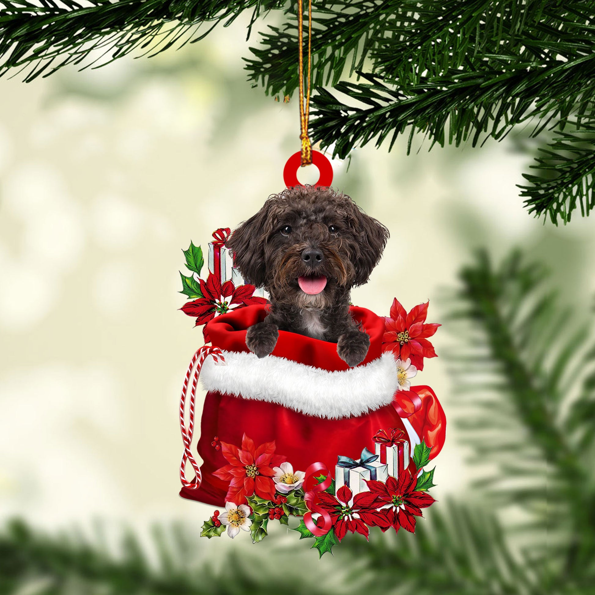 Ohaprints-Christmas-Ornament-2D-Flat-Schnoodle-In-Red-Santa-Gift-Bag-Gifts-For-Dog-Lovers-Xmas-Tree-Decor-Gift-156