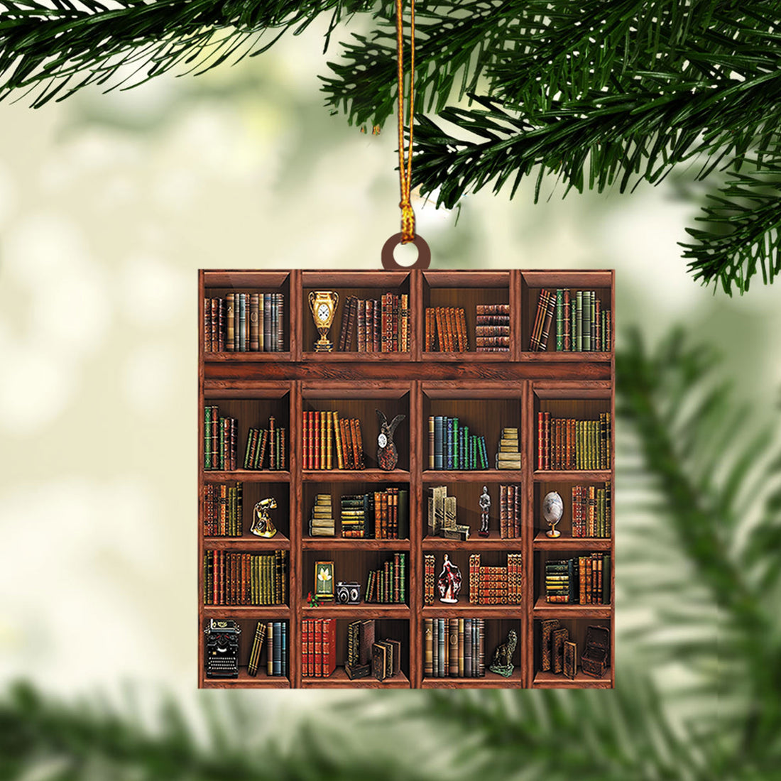 Ohaprints-Christmas-Ornament-2D-Flat-Bookshelf-Gift-For-Book-Lovers-Nerd-Bookworm-Reader-Writer-Xmas-Tree-Decor-Gift-163