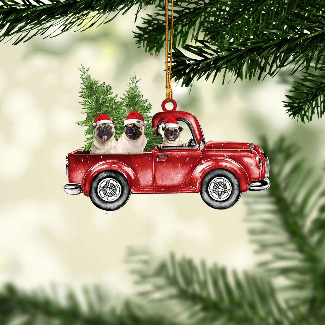 Ohaprints-Christmas-Ornament-2D-Flat-Pug-With-Christmas-Red-Truck-Pine-Tree-Gift-For-Dog-Lovers-Xmas-Tree-Decor-Gift-172