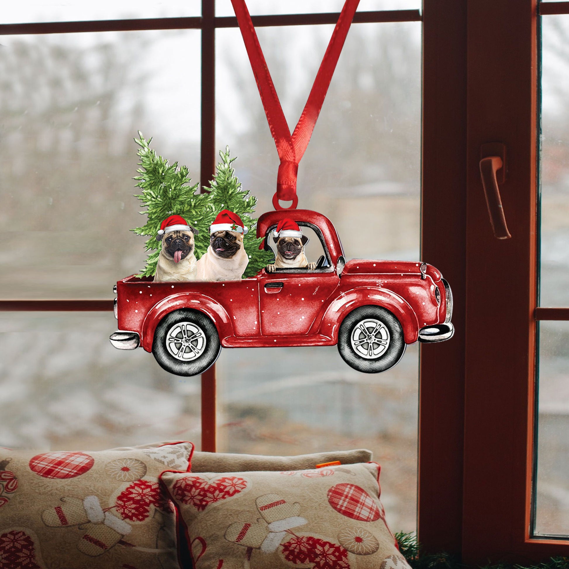 Ohaprints-Christmas-Ornament-2D-Flat-Pug-With-Christmas-Red-Truck-Pine-Tree-Gift-For-Dog-Lovers-Xmas-Tree-Decor-Gift-172