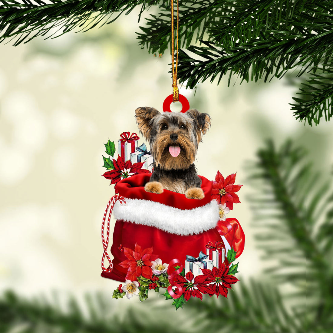 Ohaprints-Christmas-Ornament-2D-Flat-Yorkshire-Terrier-In-Red-Santa-Gift-Bag-Gifts-For-Dog-Lovers-Xmas-Tree-Decor-Gift-185