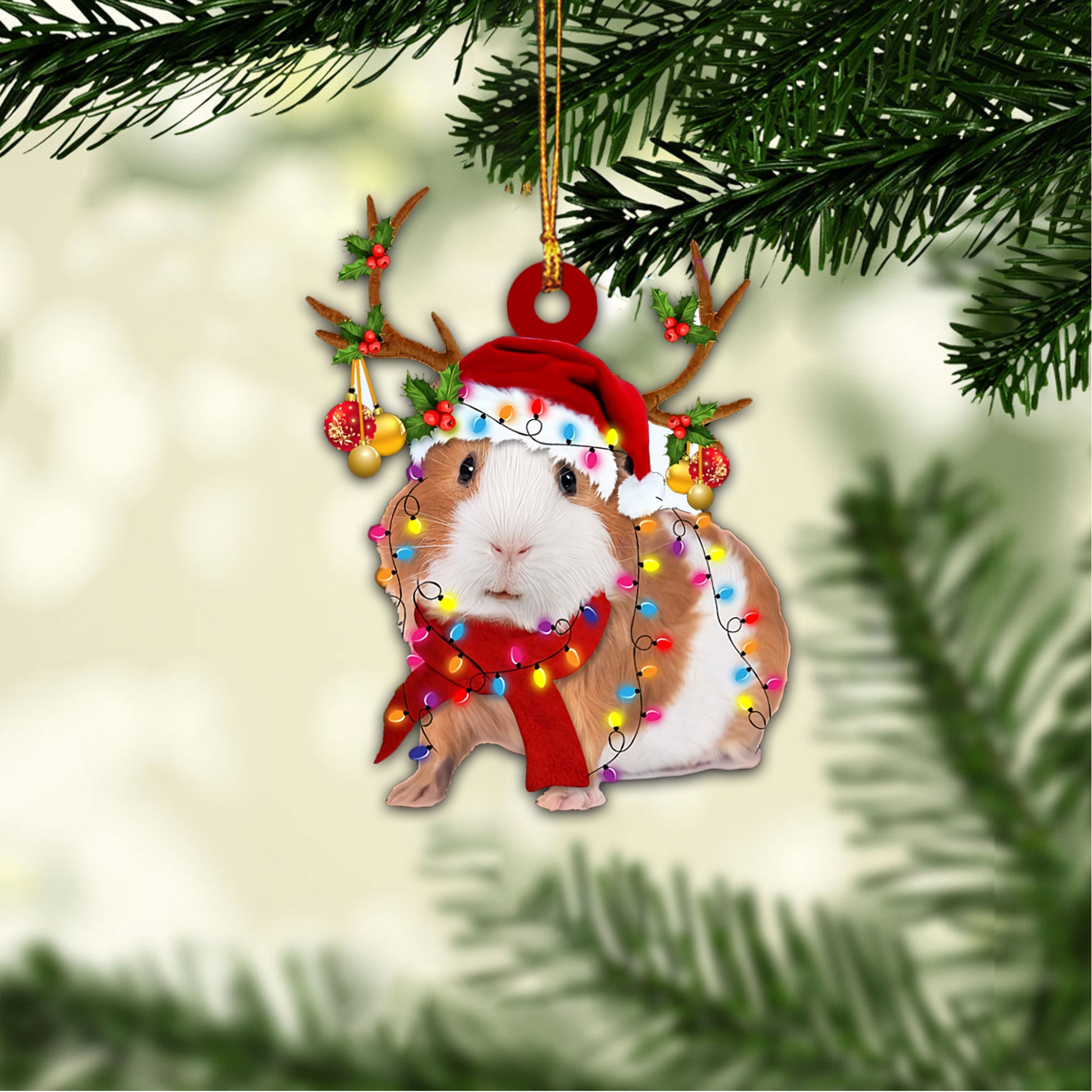 Ohaprints-Christmas-Ornament-2D-Flat-Guinea-Pig-Wearing-A-Reindeer-Hat-And-Scarf-With-String-Lights-The-Domestic-Cavy-Xmas-Tree-Decor-Gift-205