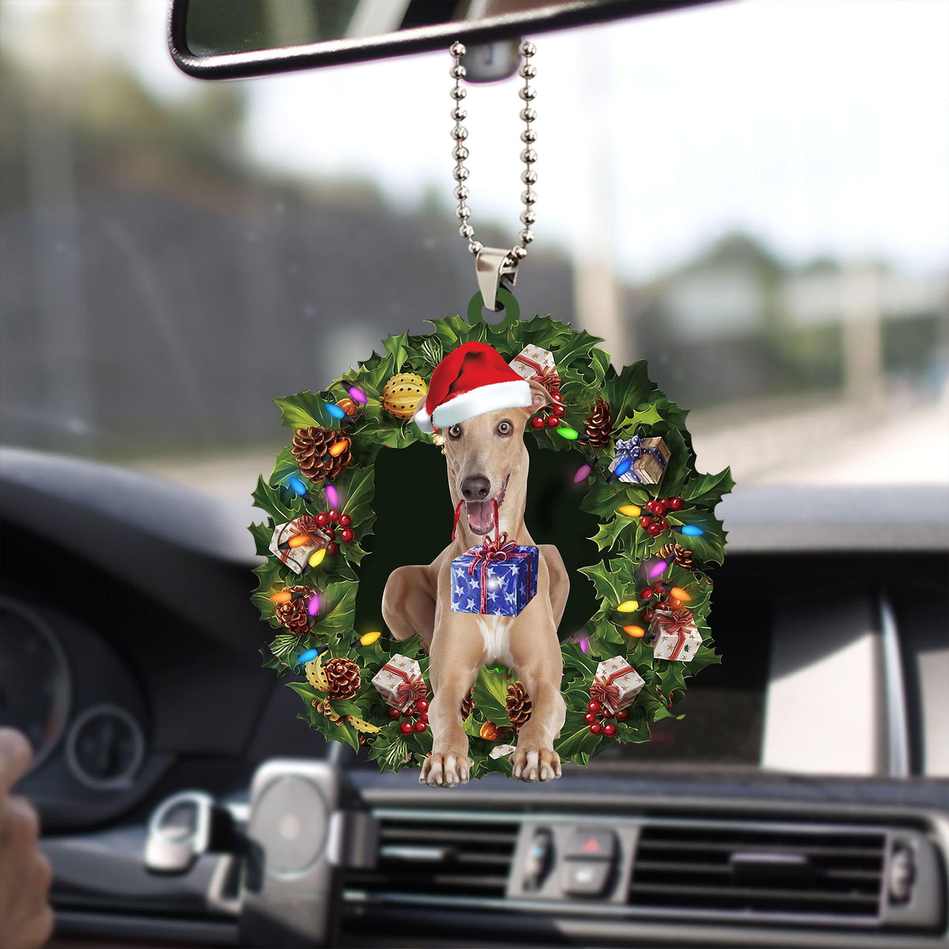 Ohaprints-Christmas-Ornament-2D-Flat-Greyhound-Wearing-Christmas-Hat-Wreath-Gift-For-Dog-Lover-Xmas-Tree-Decor-Gift-213