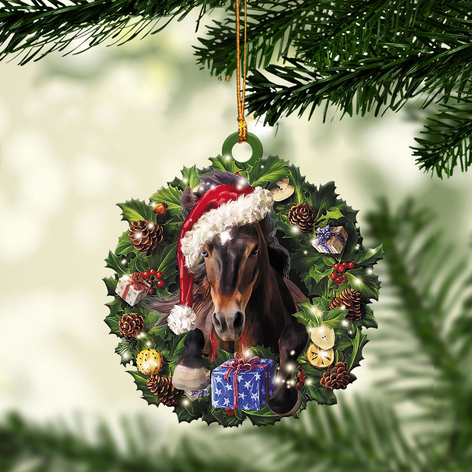 Ohaprints-Christmas-Ornament-2D-Flat-Horse-Wearing-A-Christmas-Hat-Wreath-Animal-Lover-Xmas-Tree-Decor-Gift-216