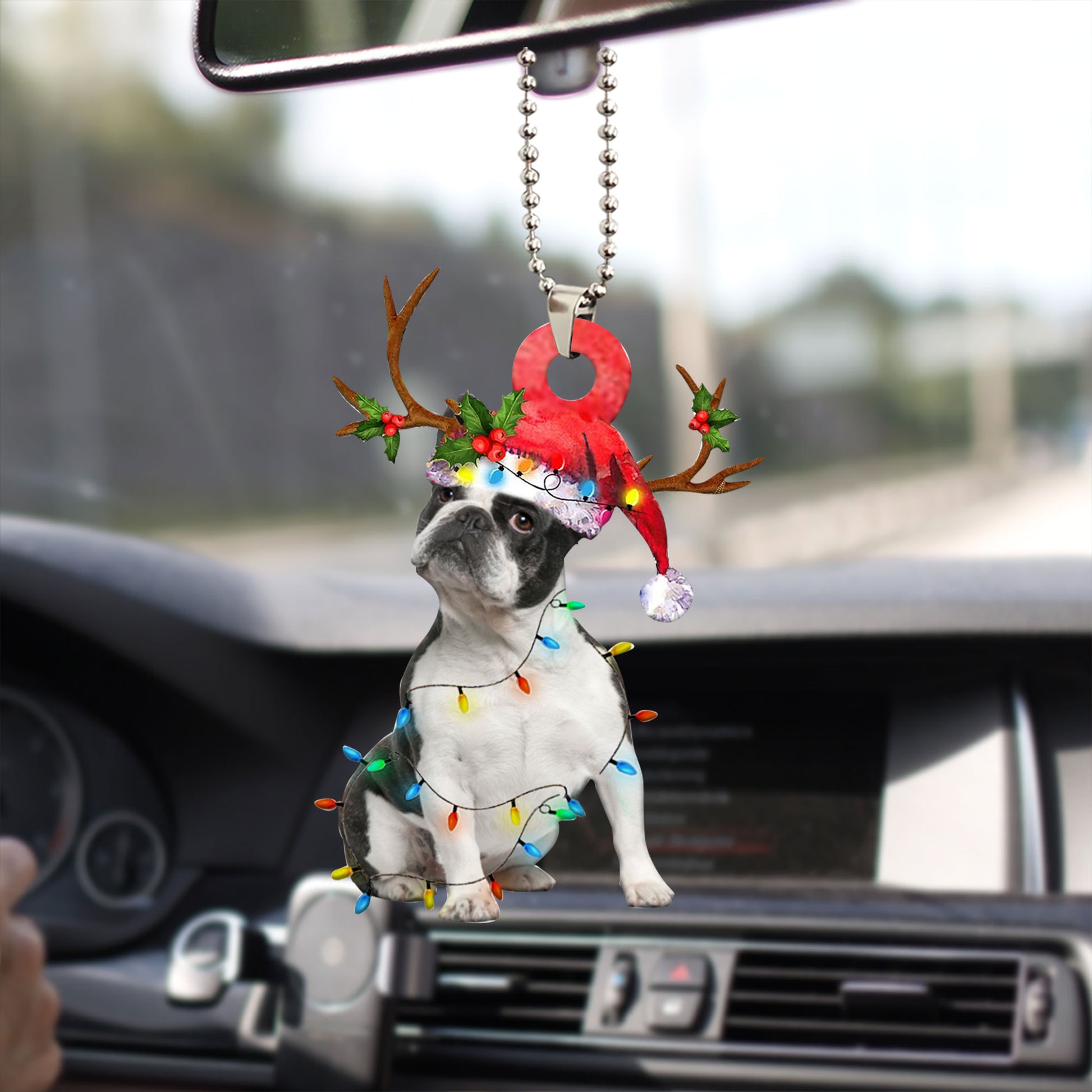 Ohaprints-Christmas-Ornament-2D-Flat-Boston-Terrier-Wearing-Christmas-Hat-Reindeer-With-String-Lights-Dog-Lover-Xmas-Tree-Decor-Gift-228