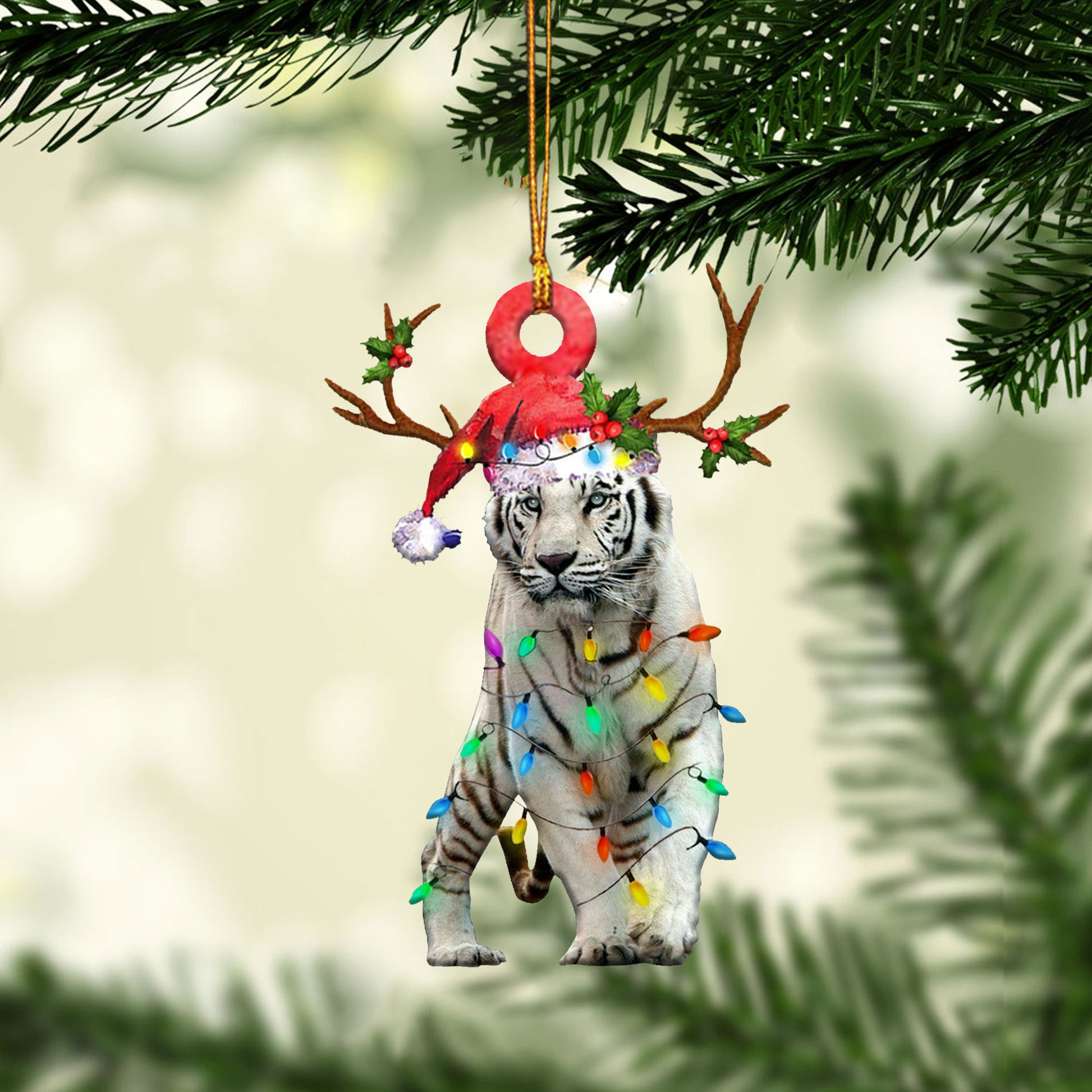 Ohaprints-Christmas-Ornament-2D-Flat-White-Tiger-Wearing-Christmas-Hat-Reindeer-With-String-Lights-Jungle-Animal-Lover-Xmas-Tree-Decor-Gift-232