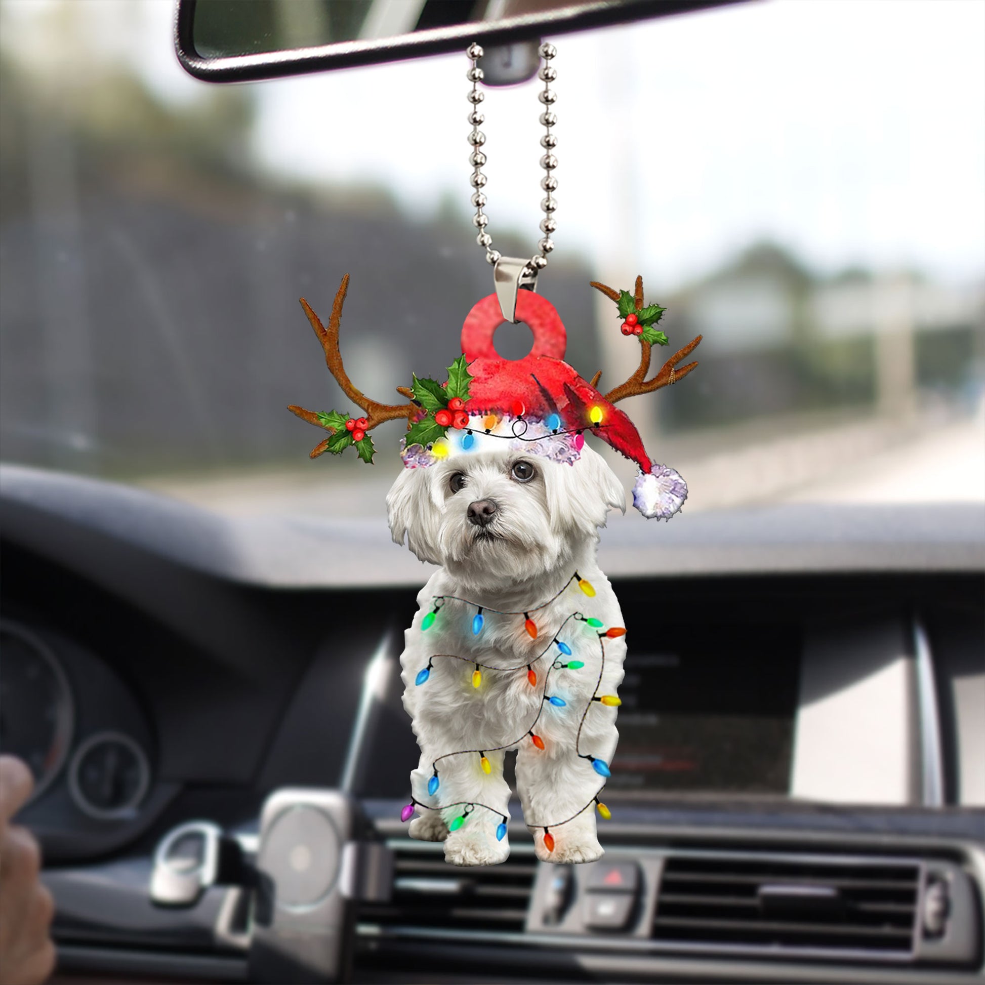 Ohaprints-Christmas-Ornament-2D-Flat-Maltese-Wearing-Christmas-Hat-Reindeer-With-String-Lights-Dog-Lover-Xmas-Tree-Decor-Gift-233