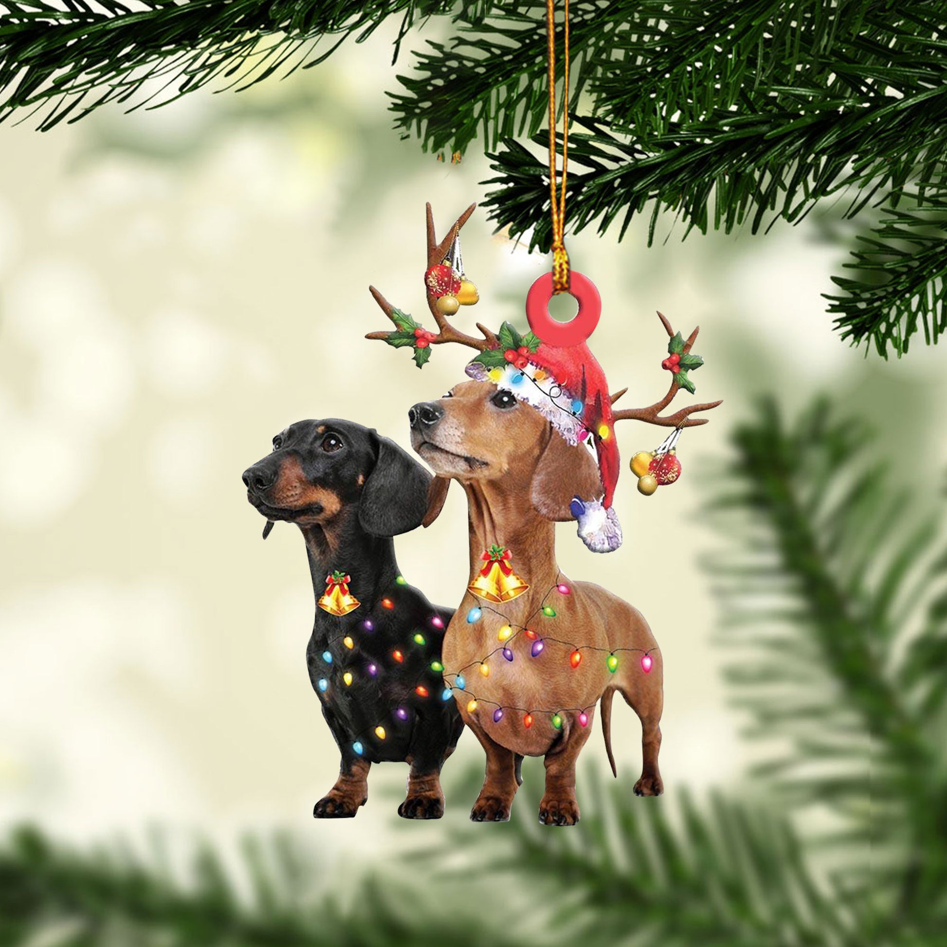 Ohaprints-Christmas-Ornament-2D-Flat-Dachshund-Wearing-Christmas-Hat-Reindeer-With-String-Lights-Doxie-Dog-Lover-Xmas-Tree-Decor-Gift-236