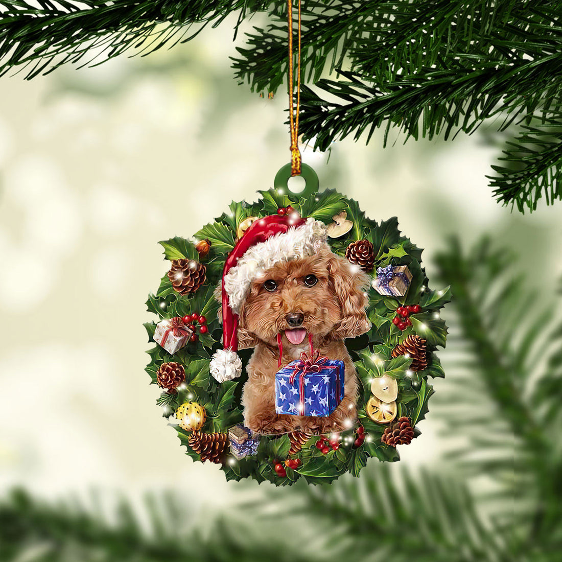 Ohaprints-Christmas-Ornament-2D-Flat-Toy-Poodle-Wearing-A-Christmas-Hat-Wreath-Gift-For-Dog-Pet-Lover-Xmas-Tree-Decor-Gift-254