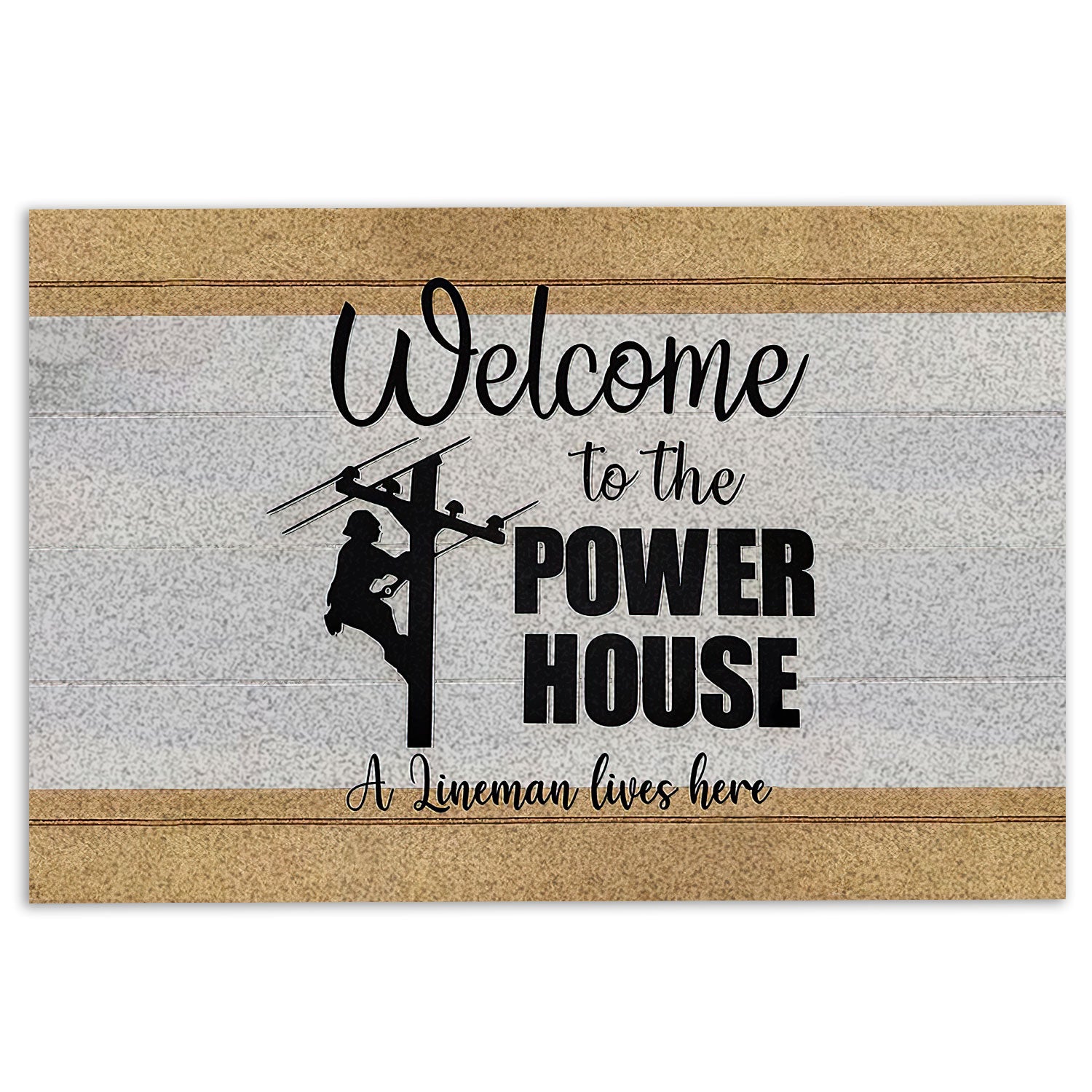 Ohaprints-Doormat-Outdoor-Indoor-Welcome-To-The-Power-House-A-Lineman-Lives-Here-Unique-Gift-Rubber-Door-Mat-1207-18'' x 30''