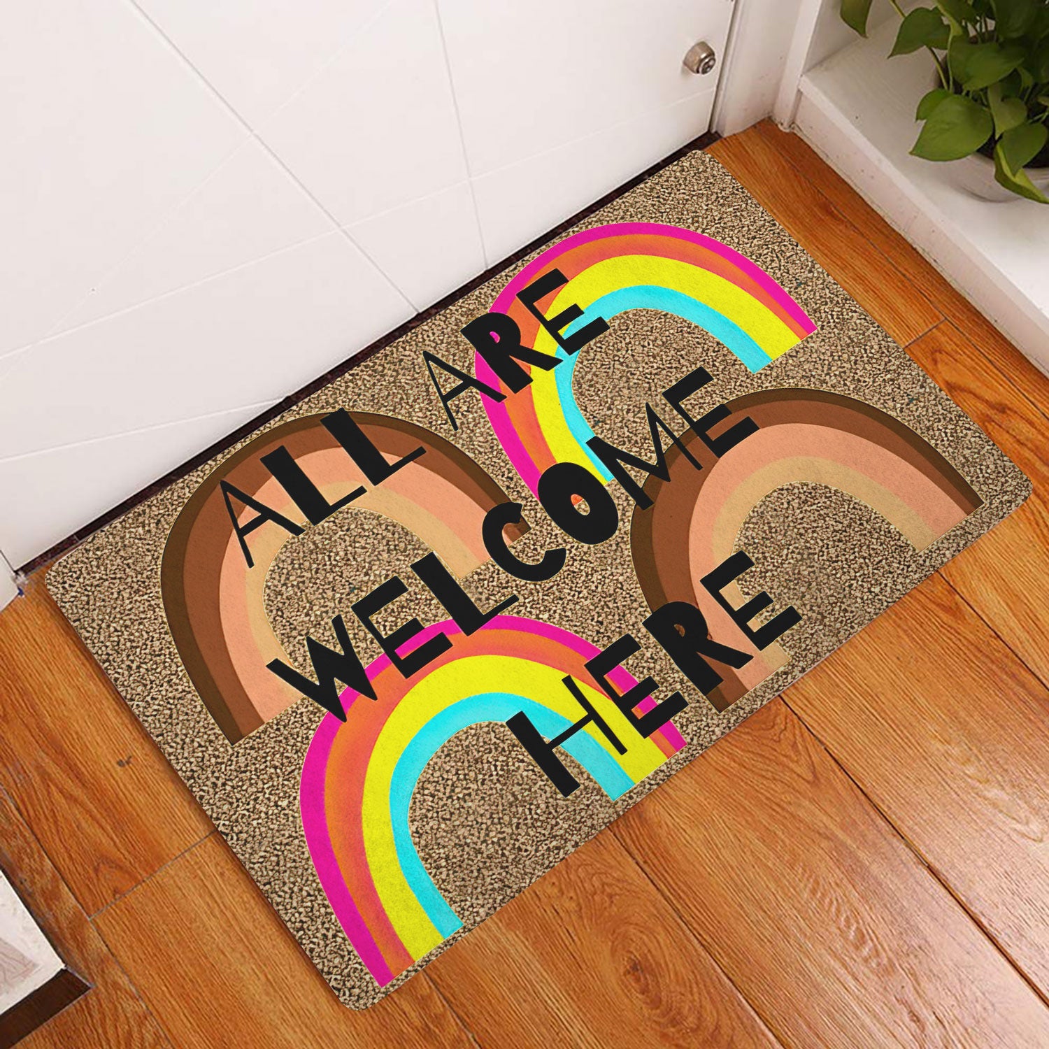 Ohaprints-Doormat-Outdoor-Indoor-Lgbt-Lgbtq-All-Are-Welcome-Here-Pride-Love-Is-Love-Equality-Rubber-Door-Mat-1217-