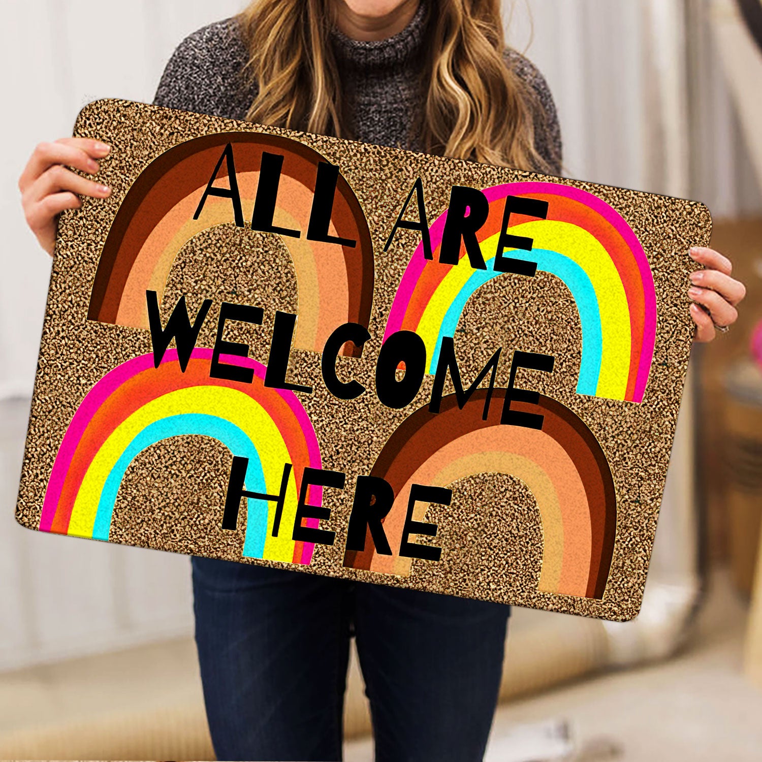 Ohaprints-Doormat-Outdoor-Indoor-Lgbt-Lgbtq-All-Are-Welcome-Here-Pride-Love-Is-Love-Equality-Rubber-Door-Mat-1217-