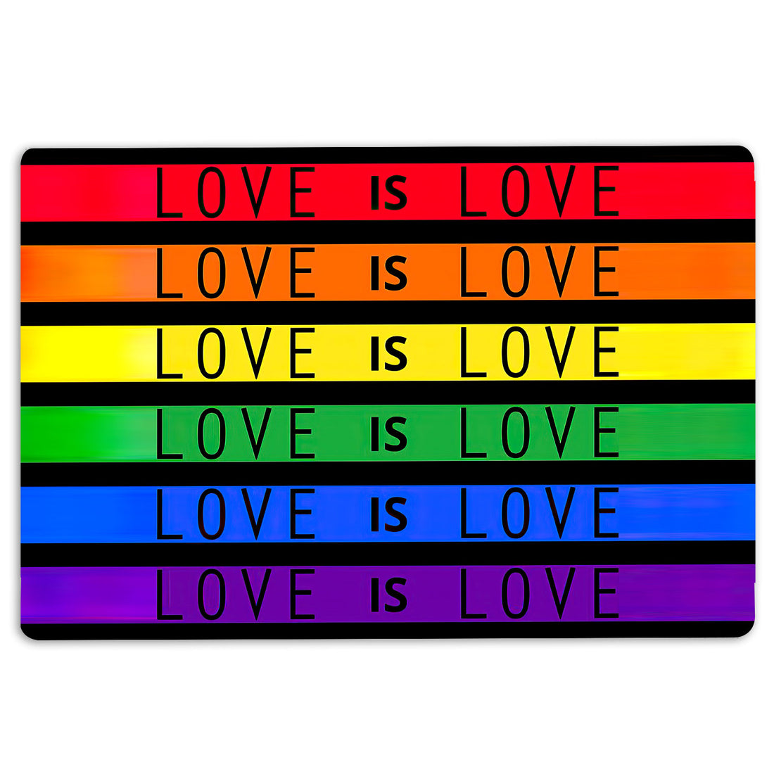 Ohaprints-Doormat-Outdoor-Indoor-Lgbt-Lgbtq-Rainbow-Flag-Be-Kind-Pride-Love-Is-Love-Equality-Rubber-Door-Mat-1219-18'' x 30''