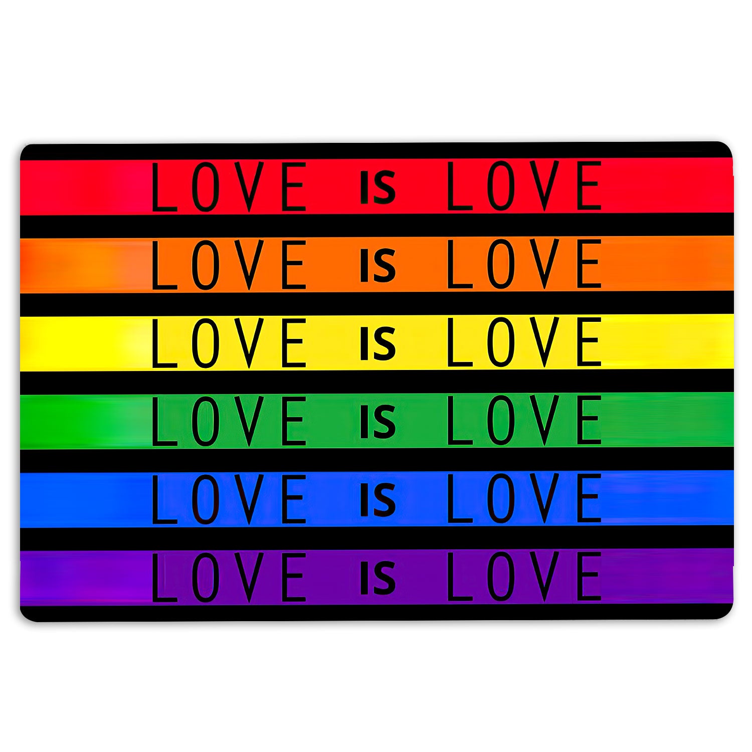 Ohaprints-Doormat-Outdoor-Indoor-Lgbt-Lgbtq-Rainbow-Flag-Be-Kind-Pride-Love-Is-Love-Equality-Rubber-Door-Mat-1219-18'' x 30''