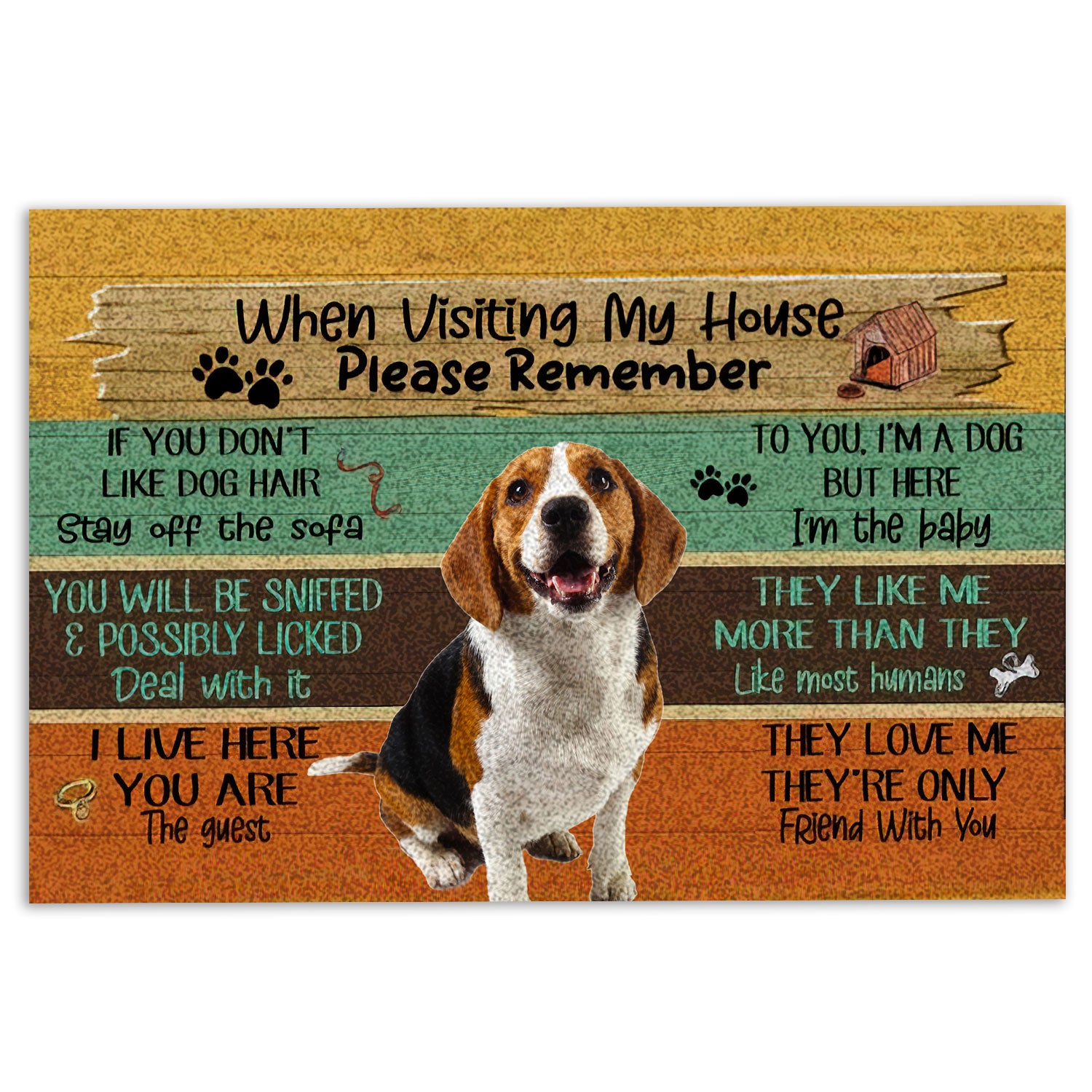 Ohaprints-Doormat-Outdoor-Indoor-When-Visiting-My-House-Please-Remember-Beagle-Dog'S-House-Rules-Rubber-Door-Mat-219-18'' x 30''