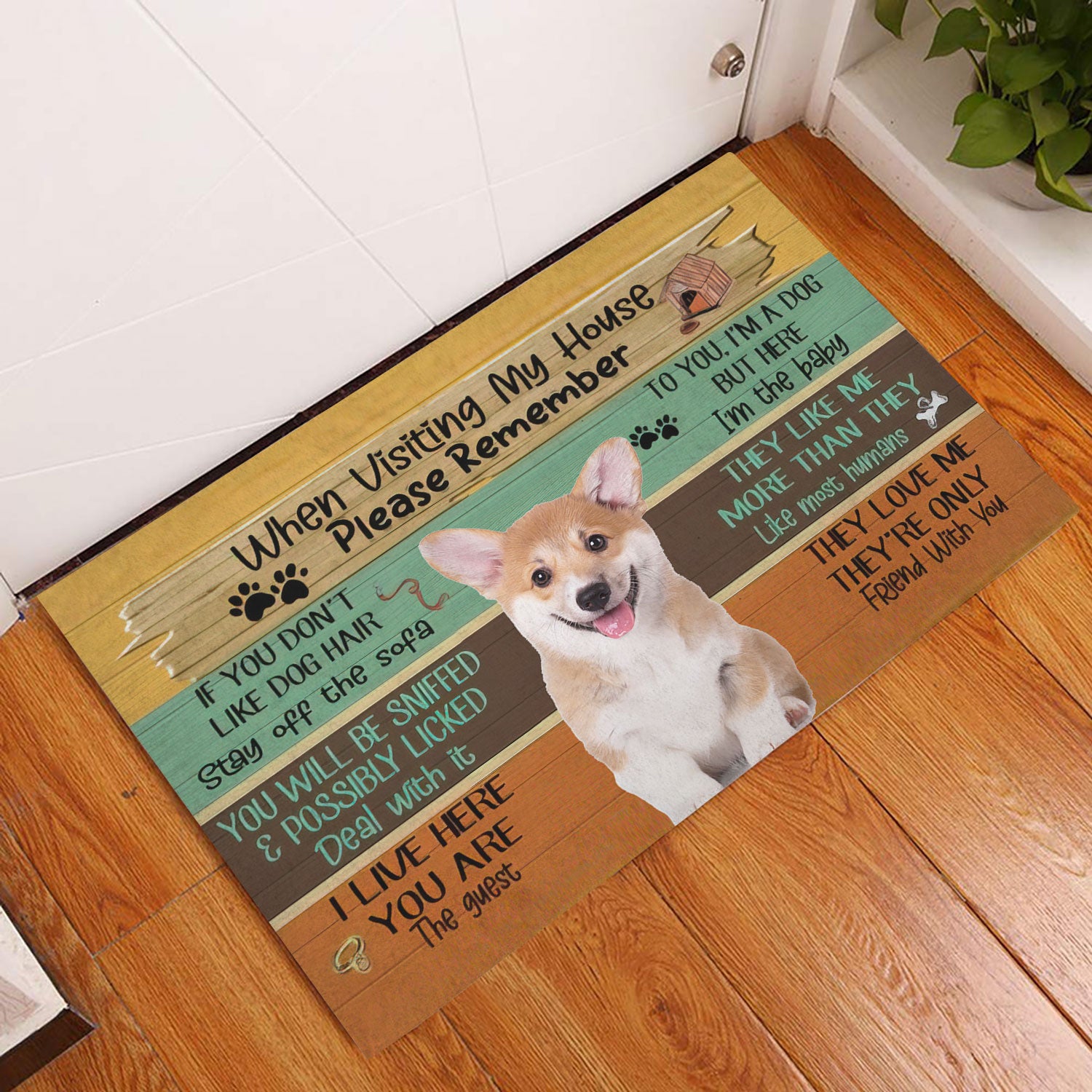 Ohaprints-Doormat-Outdoor-Indoor-When-Visiting-My-House-Please-Remember-Corgi-Dog'S-House-Rules-Rubber-Door-Mat-256-