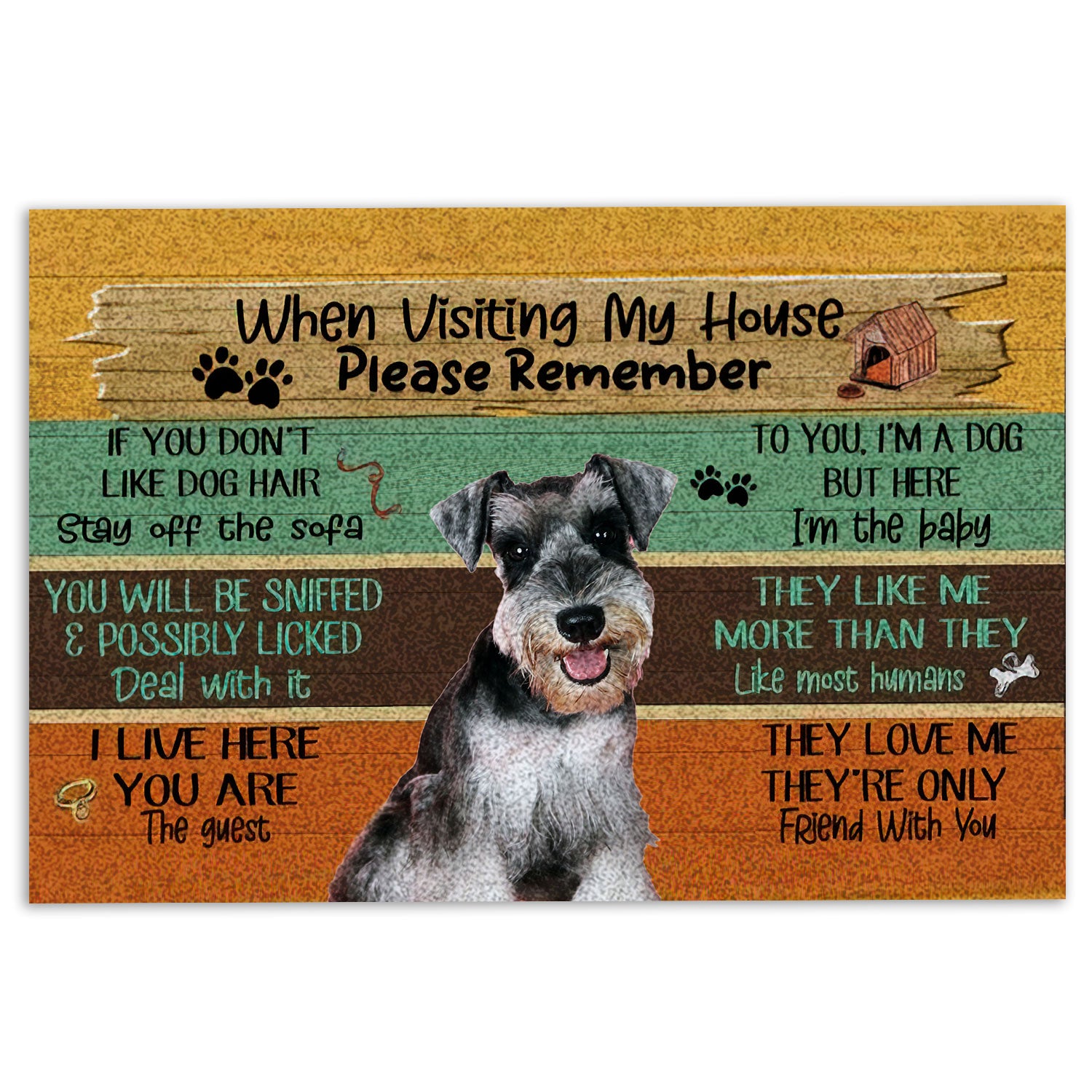 Ohaprints-Doormat-Outdoor-Indoor-Visiting-My-House-Please-Remember-Miniature-Schnauzer-Dog-Rules-Rubber-Door-Mat-225-18'' x 30''