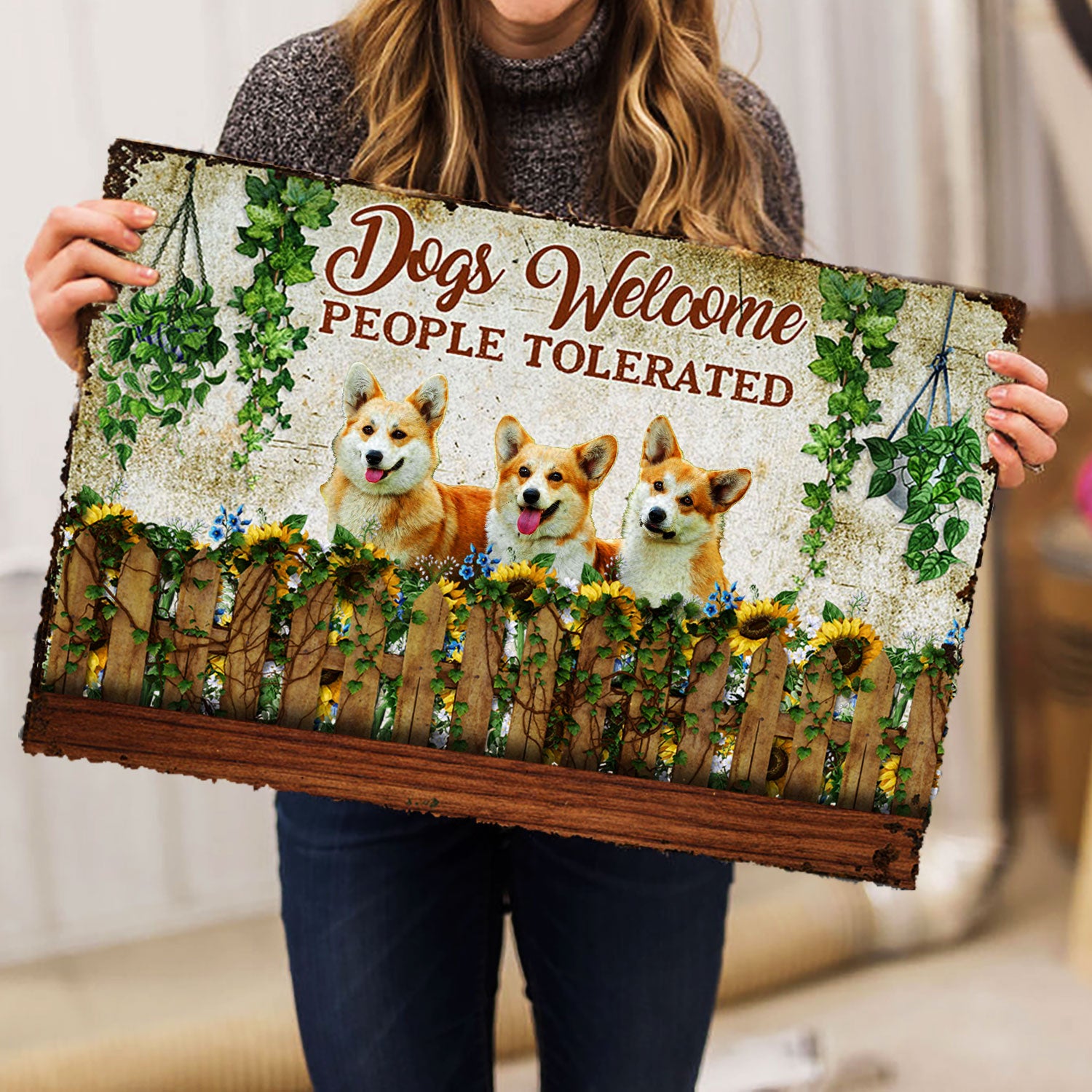 Ohaprints-Doormat-Outdoor-Indoor-Funny-Dogs-Welcome-People-Tolerated-Corgi-Dog-Rubber-Door-Mat-232-