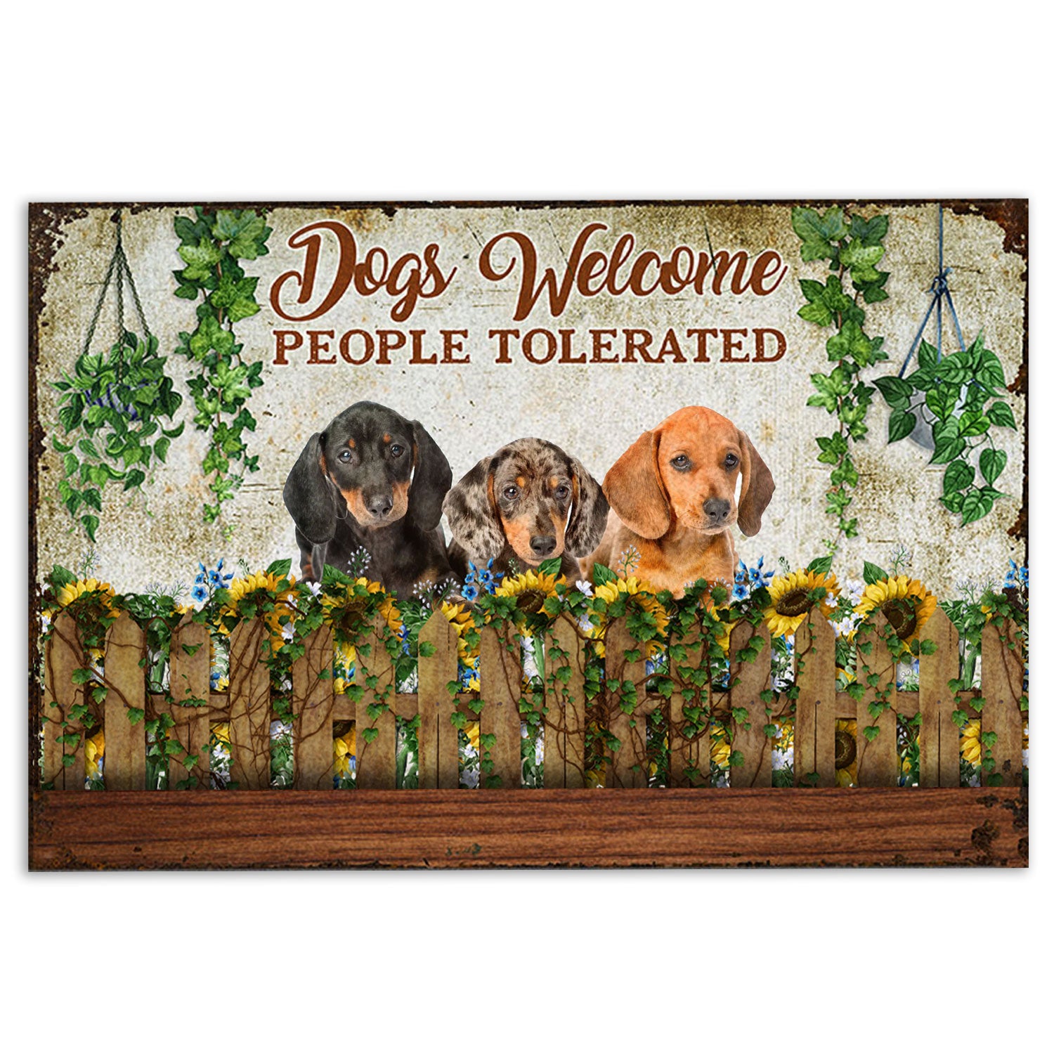 Ohaprints-Doormat-Outdoor-Indoor-Funny-Dogs-Welcome-People-Tolerated-Dachshund-Weiner-Doxie-Dog-Rubber-Door-Mat-254-18'' x 30''