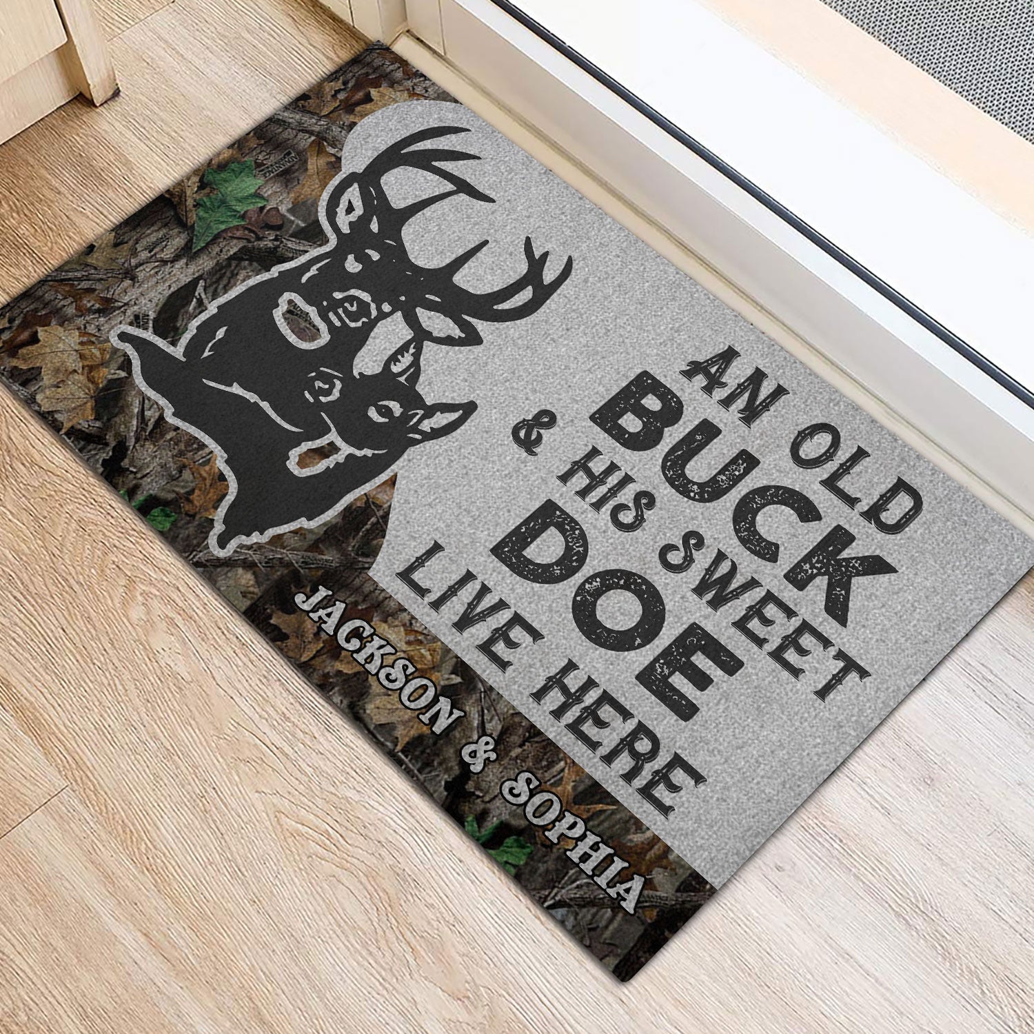 Ohaprints-Doormat-Outdoor-Indoor-An-Old-Buck--His-Sweet-Doe-Live-Here-Custom-Personalized-Name-Rubber-Door-Mat-452-