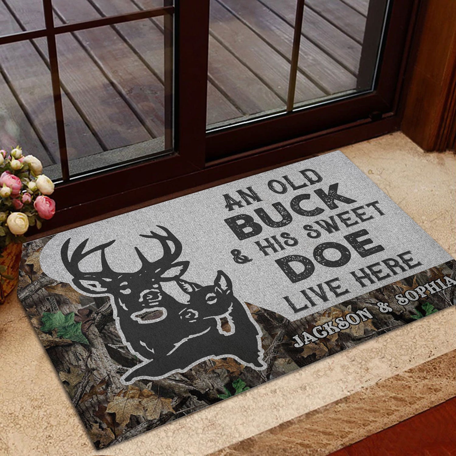 Ohaprints-Doormat-Outdoor-Indoor-An-Old-Buck--His-Sweet-Doe-Live-Here-Custom-Personalized-Name-Rubber-Door-Mat-452-