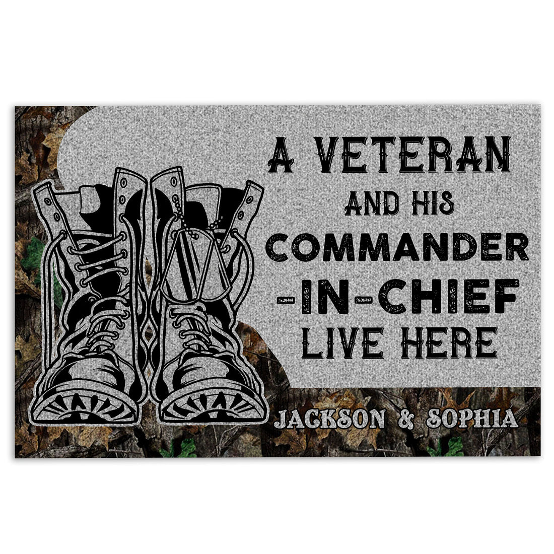 Ohaprints-Doormat-Outdoor-Indoor-A-Veteran--His-Commander-In-Chief-Live-Custom-Personalized-Name-Rubber-Door-Mat-220-18'' x 30''