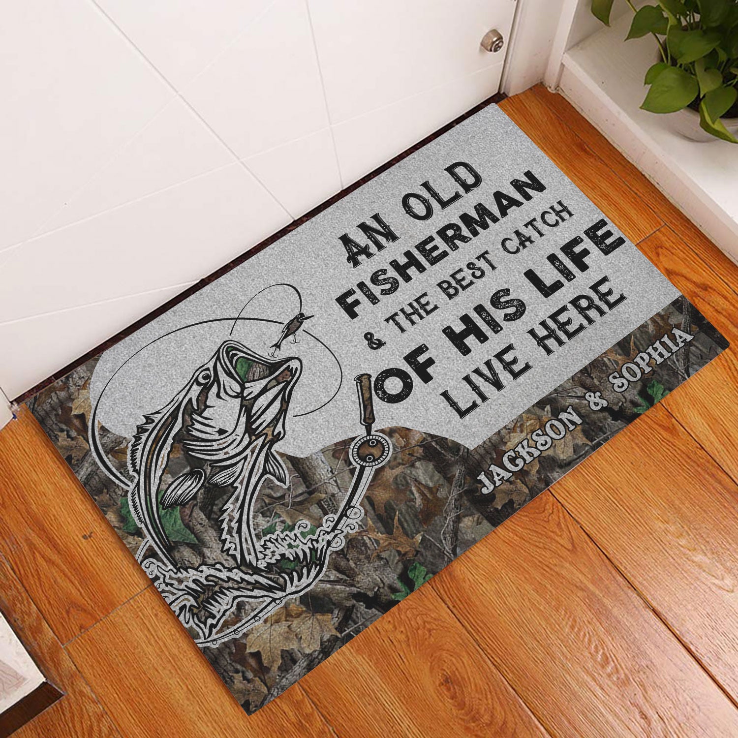 Ohaprints-Doormat-Outdoor-Indoor-An-Old-Fisherman--The-Best-Catch-Live-Custom-Personalized-Name-Rubber-Door-Mat-416-