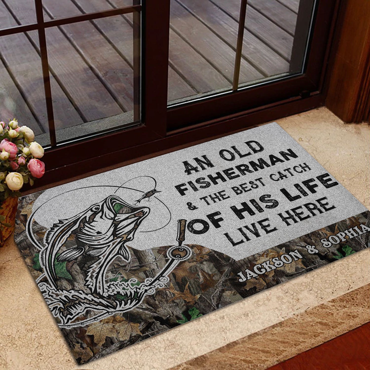 Ohaprints-Doormat-Outdoor-Indoor-An-Old-Fisherman--The-Best-Catch-Live-Custom-Personalized-Name-Rubber-Door-Mat-416-