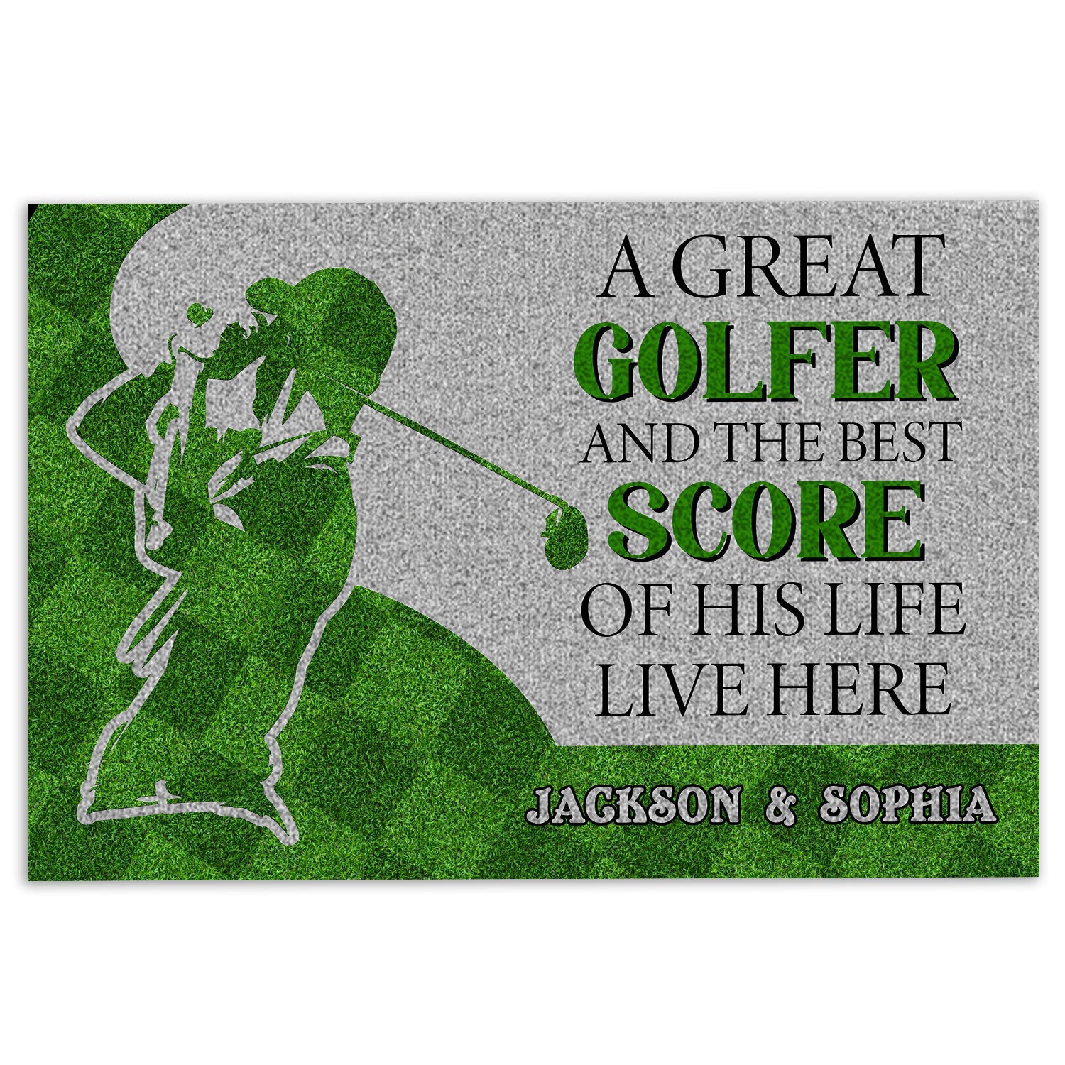 Ohaprints-Doormat-Outdoor-Indoor-A-Great-Golfer-And-The-Best-Score-Live-Custom-Personalized-Name-Rubber-Door-Mat-413-18'' x 30''