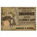 Ohaprints-Doormat-Outdoor-Indoor-An-Old-Drummer--A-Lady-Stick-Together-Custom-Personalized-Name-Rubber-Door-Mat-391-18'' x 30''