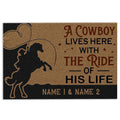 Ohaprints-Doormat-Outdoor-Indoor-A-Cowboy-Lives-Here-With-The-Ride-Of-His-Life-Custom-Personalized-Name-Rubber-Door-Mat-430-18'' x 30''