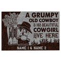 Ohaprints-Doormat-Outdoor-Indoor-An-Old-Cowboy-And-His-Cowgirl-Live-Here-Custom-Personalized-Name-Rubber-Door-Mat-431-18'' x 30''