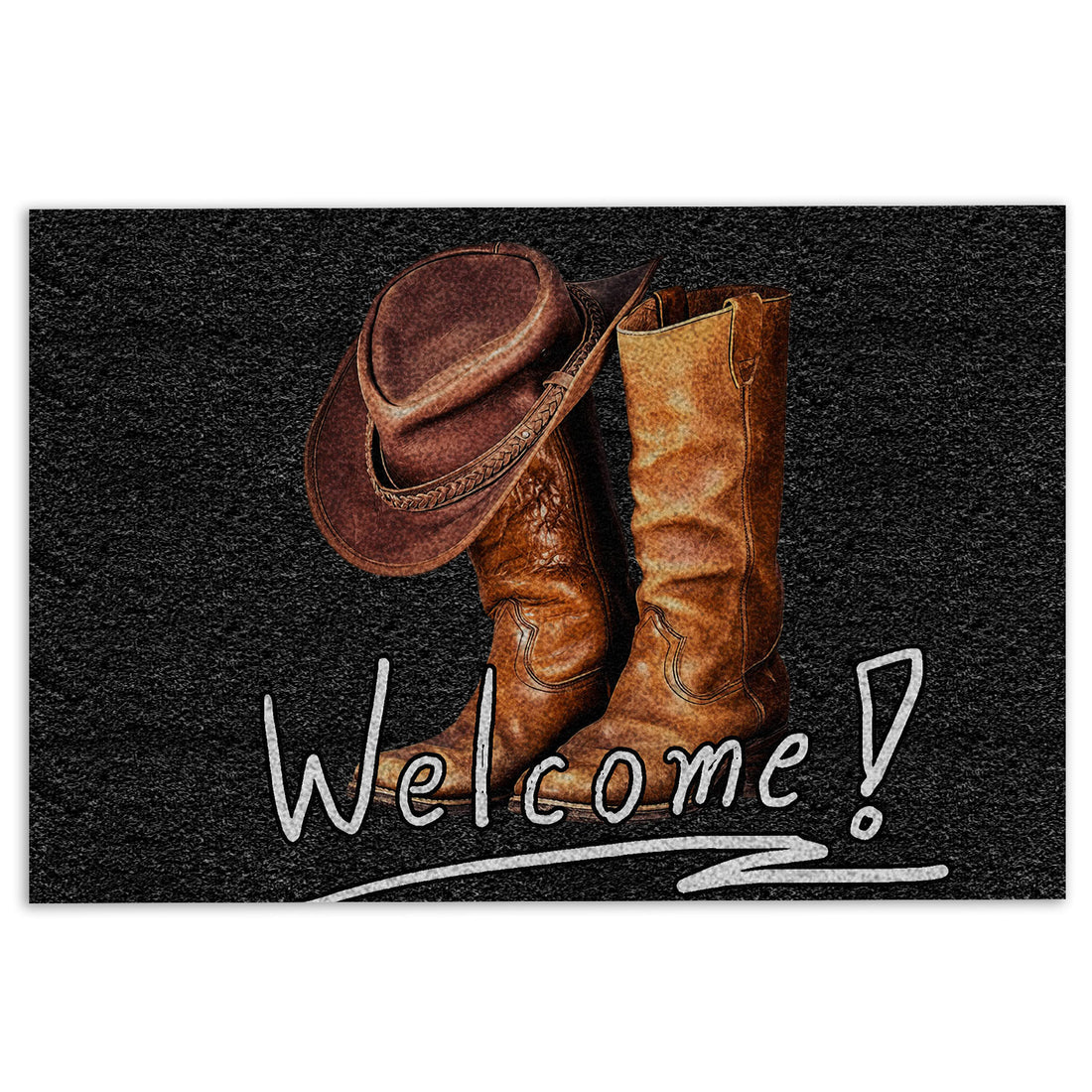 Ohaprints-Doormat-Outdoor-Indoor-Cowboy-Cowgirl-Horse-Lover-Hat--Boots-Wild-West-Welcome-Rubber-Door-Mat-376-18'' x 30''