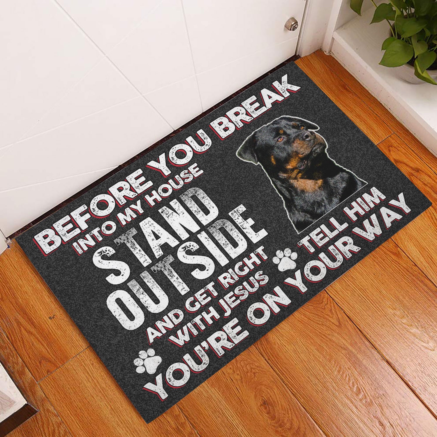 Ohaprints-Doormat-Outdoor-Indoor-Rottweiler-Dog-Before-You-Break-Into-My-House-Stand-Outside-Rubber-Door-Mat-223-