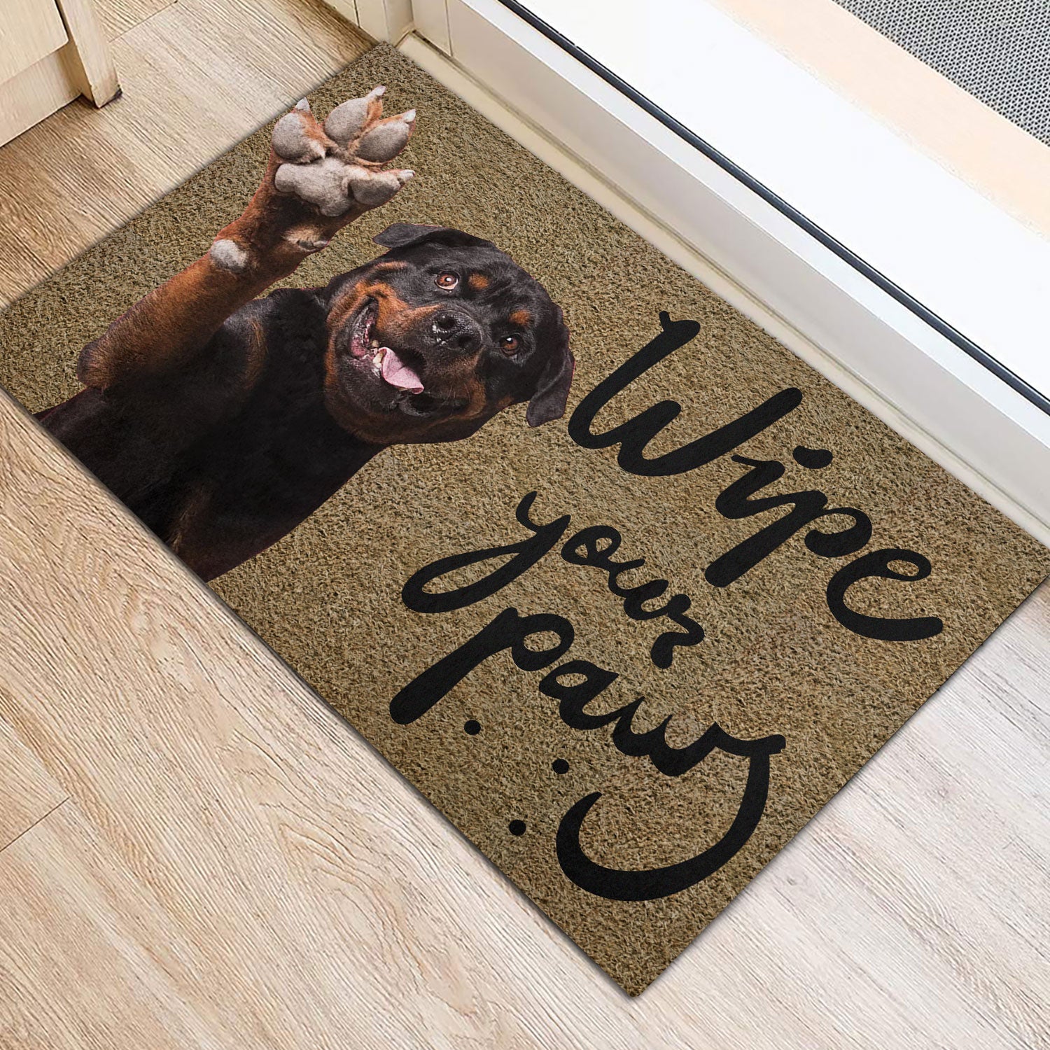 Ohaprints-Doormat-Outdoor-Indoor-Wipe-Your-Paws-Funny-Rottweiler-Dog-Puppy-Gift-For-Dog-Lover-Rubber-Door-Mat-314-