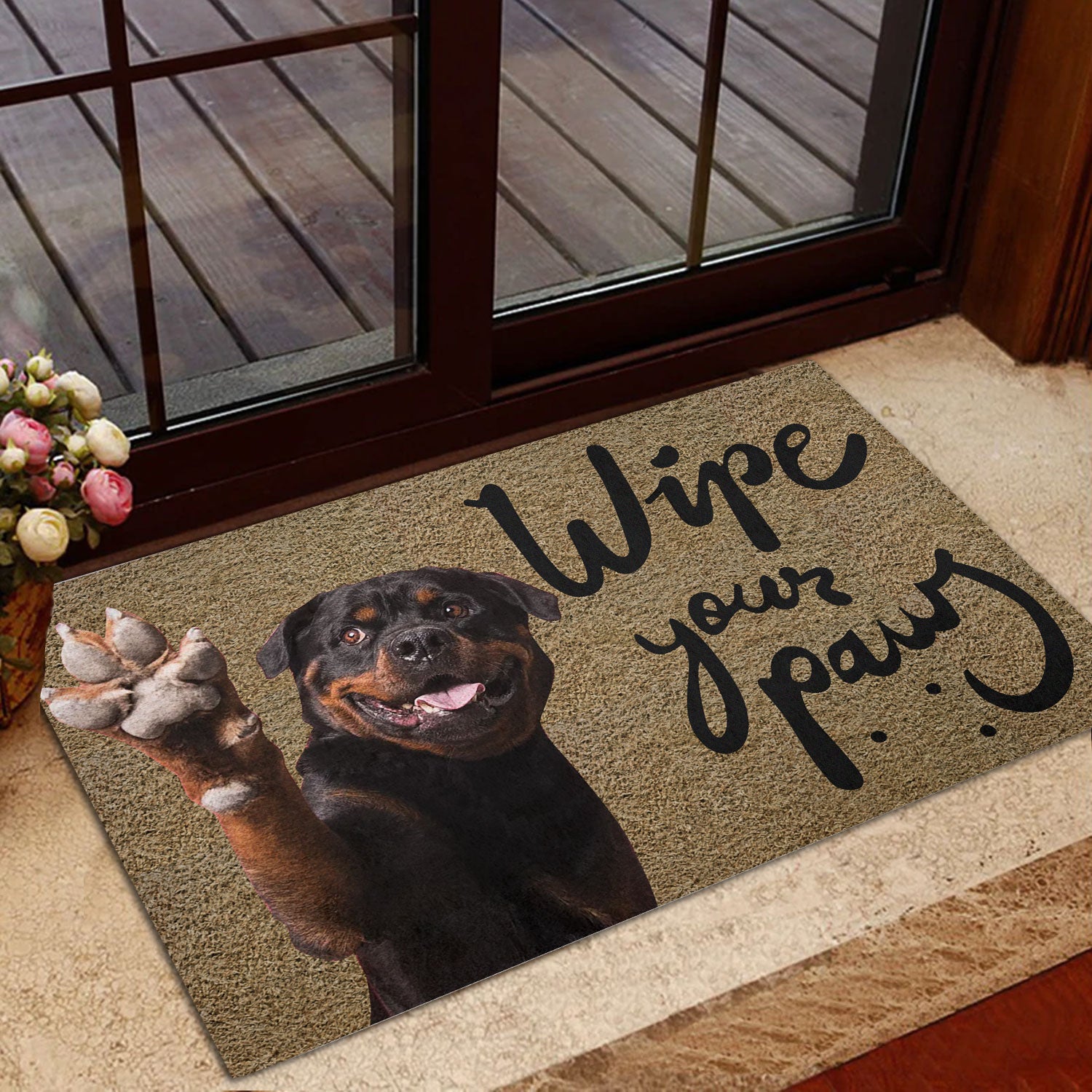 Ohaprints-Doormat-Outdoor-Indoor-Wipe-Your-Paws-Funny-Rottweiler-Dog-Puppy-Gift-For-Dog-Lover-Rubber-Door-Mat-314-