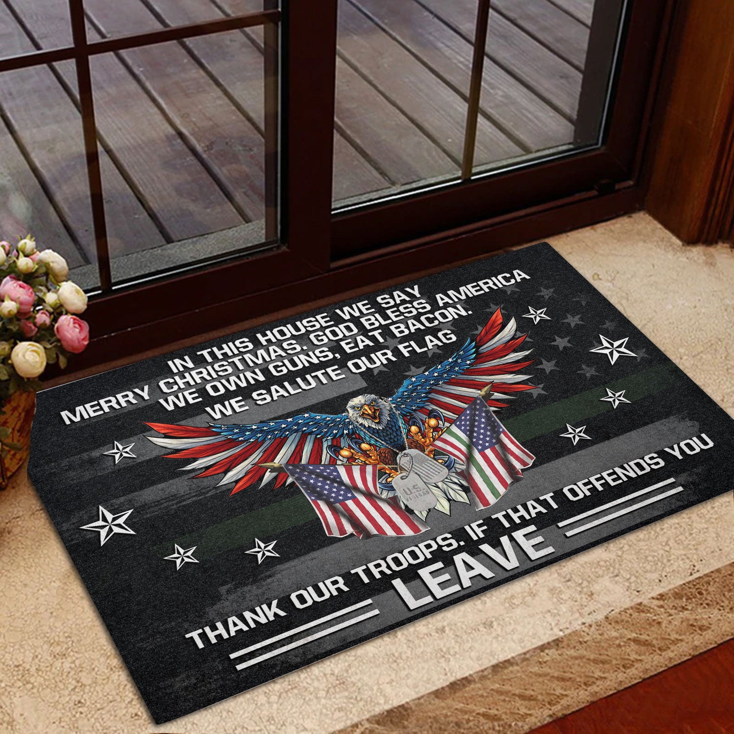 Ohaprints-Doormat-Outdoor-Indoor-Veteran-In-This-House-We-Say-Merry-Christmas-God-Bless-America-Rubber-Door-Mat-218-