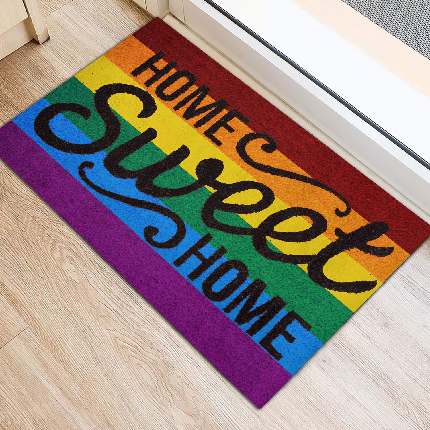 Ohaprints-Doormat-Outdoor-Indoor-Lgbt-Home-Sweet-Home-Pride-Love-Is-Love-Love-Wins-Rainbow-Flag-Rubber-Door-Mat-221-