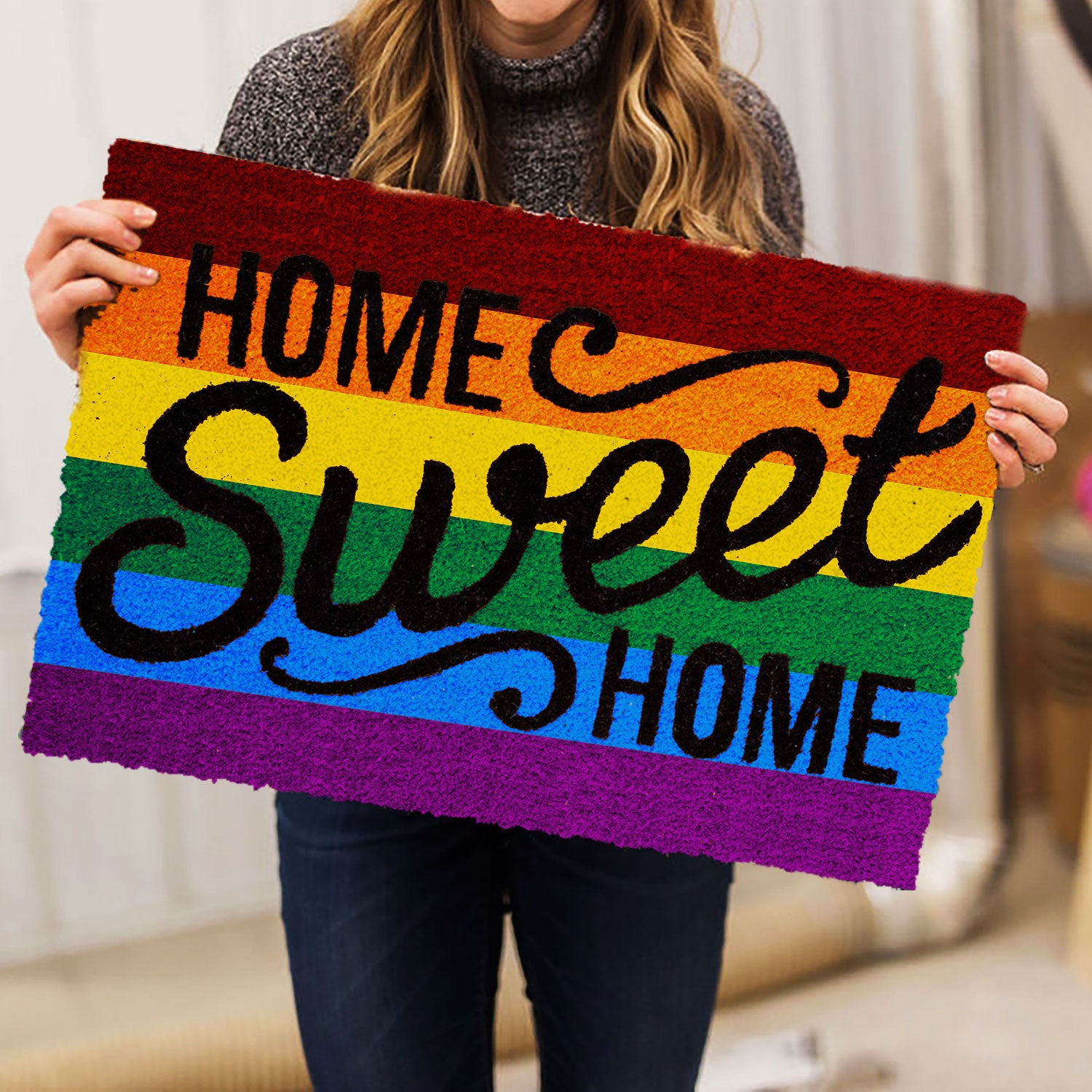 Ohaprints-Doormat-Outdoor-Indoor-Lgbt-Home-Sweet-Home-Pride-Love-Is-Love-Love-Wins-Rainbow-Flag-Rubber-Door-Mat-221-