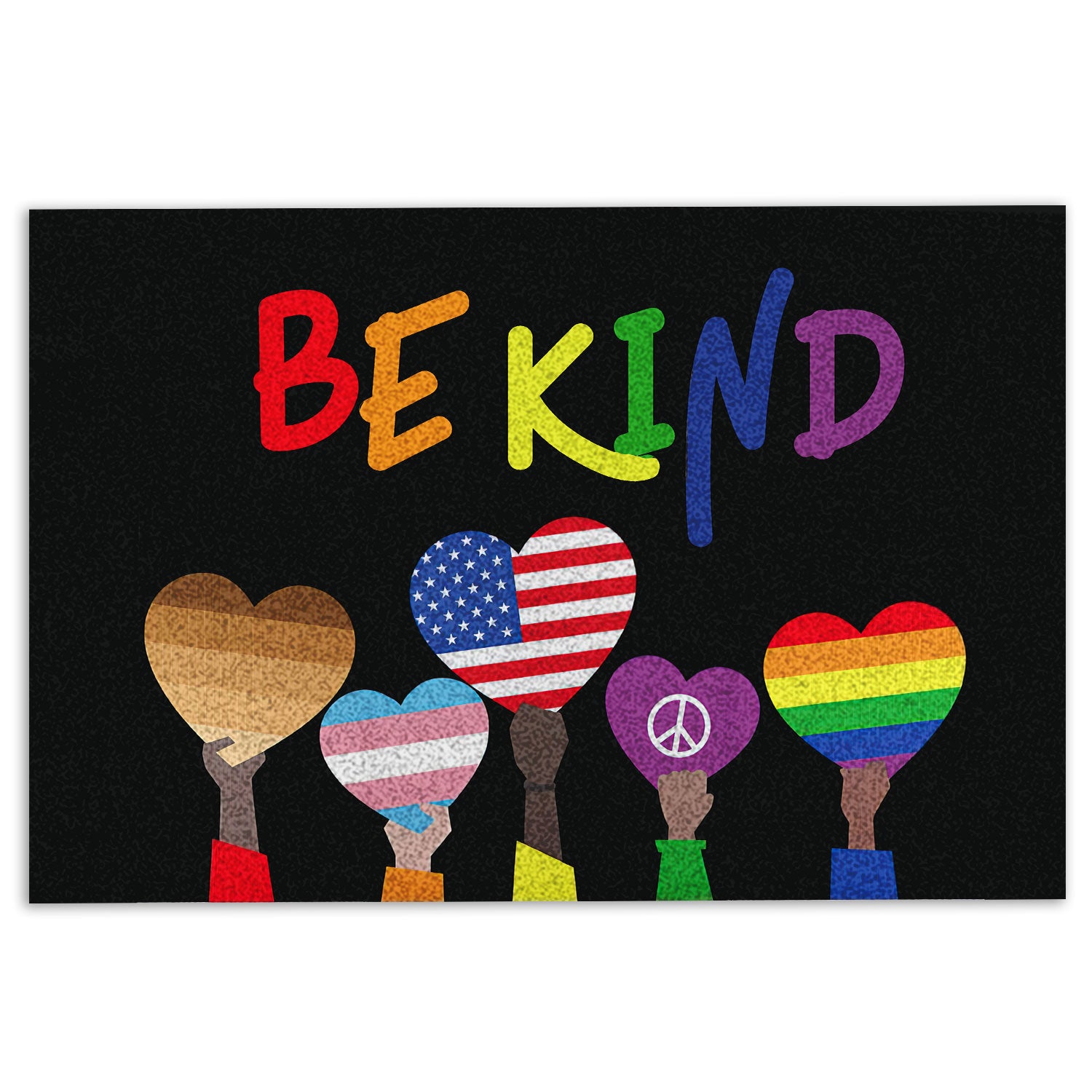 Ohaprints-Doormat-Outdoor-Indoor-Be-Kind-Lgbt-Lgbtq-Pride-Love-Is-Love-Humankind-Be-Both-Equality-Rubber-Door-Mat-361-18'' x 30''