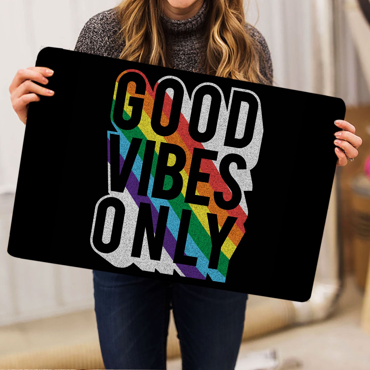 Ohaprints-Doormat-Outdoor-Indoor-Lgbt-Lgbtq-Good-Vibes-Only-Rainbow-Flag-Love-Is-Love-Pride-Rubber-Door-Mat-154-