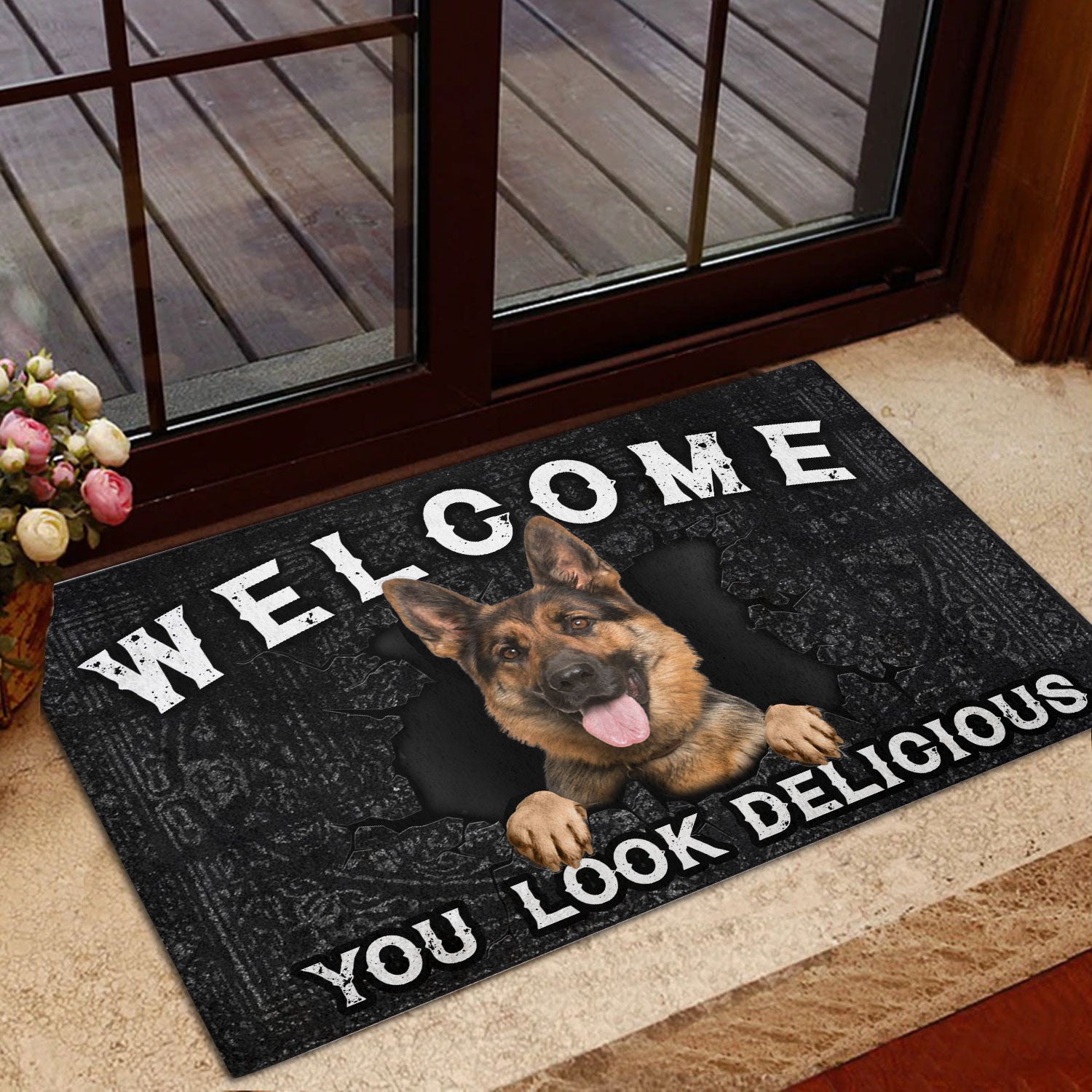 Ohaprints-Doormat-Outdoor-Indoor-Funny-German-Shepherd-Dog-Welcome-You-Look-Delicious-Dog-Lover-Rubber-Door-Mat-222-