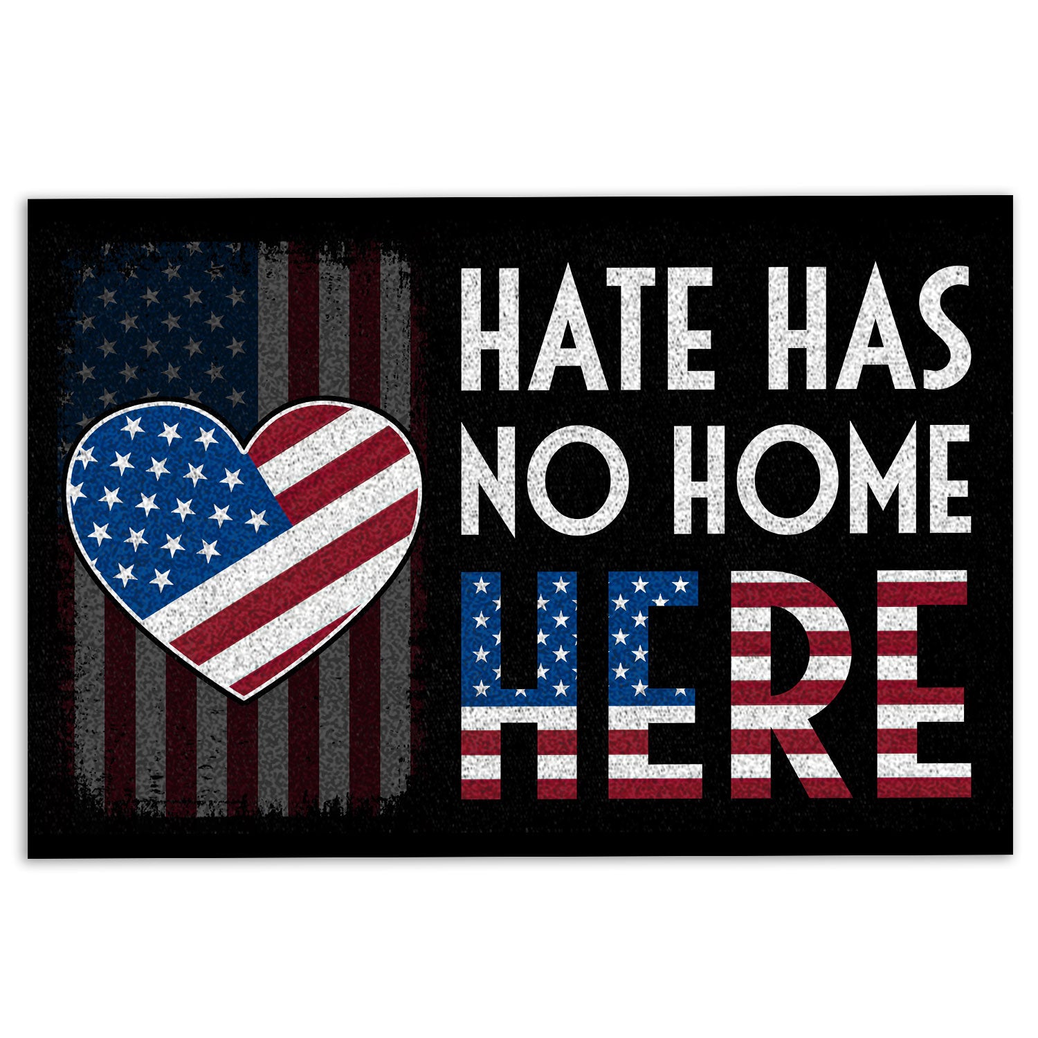 Ohaprints-Doormat-Outdoor-Indoor-Hate-Has-No-Home-Here-Patriotic-American-Us-Flag-Peace-Rubber-Door-Mat-349-18'' x 30''